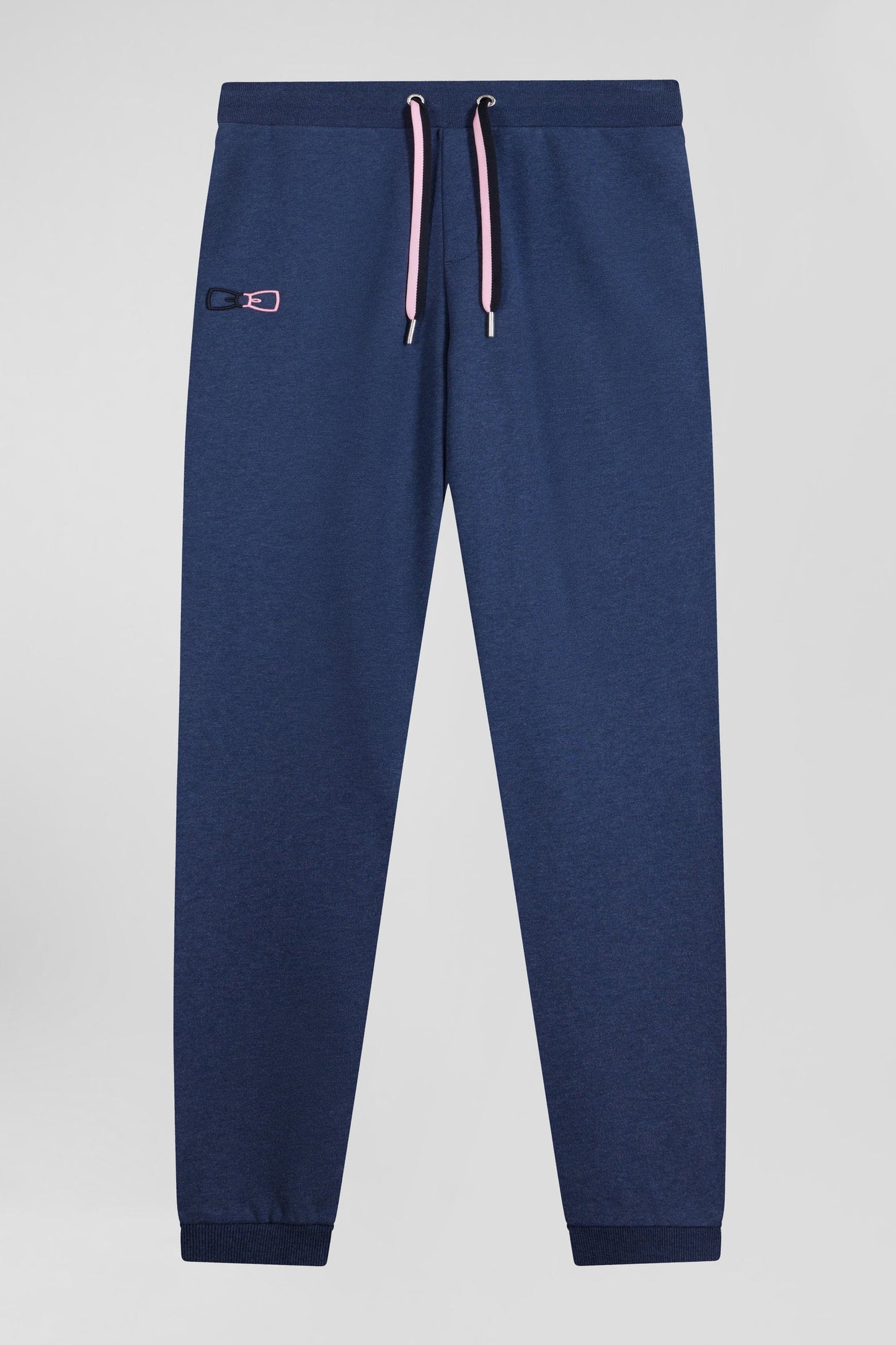 Pantalon jogging en molleton coton gratté bleu marine coupe Regular - Image 2