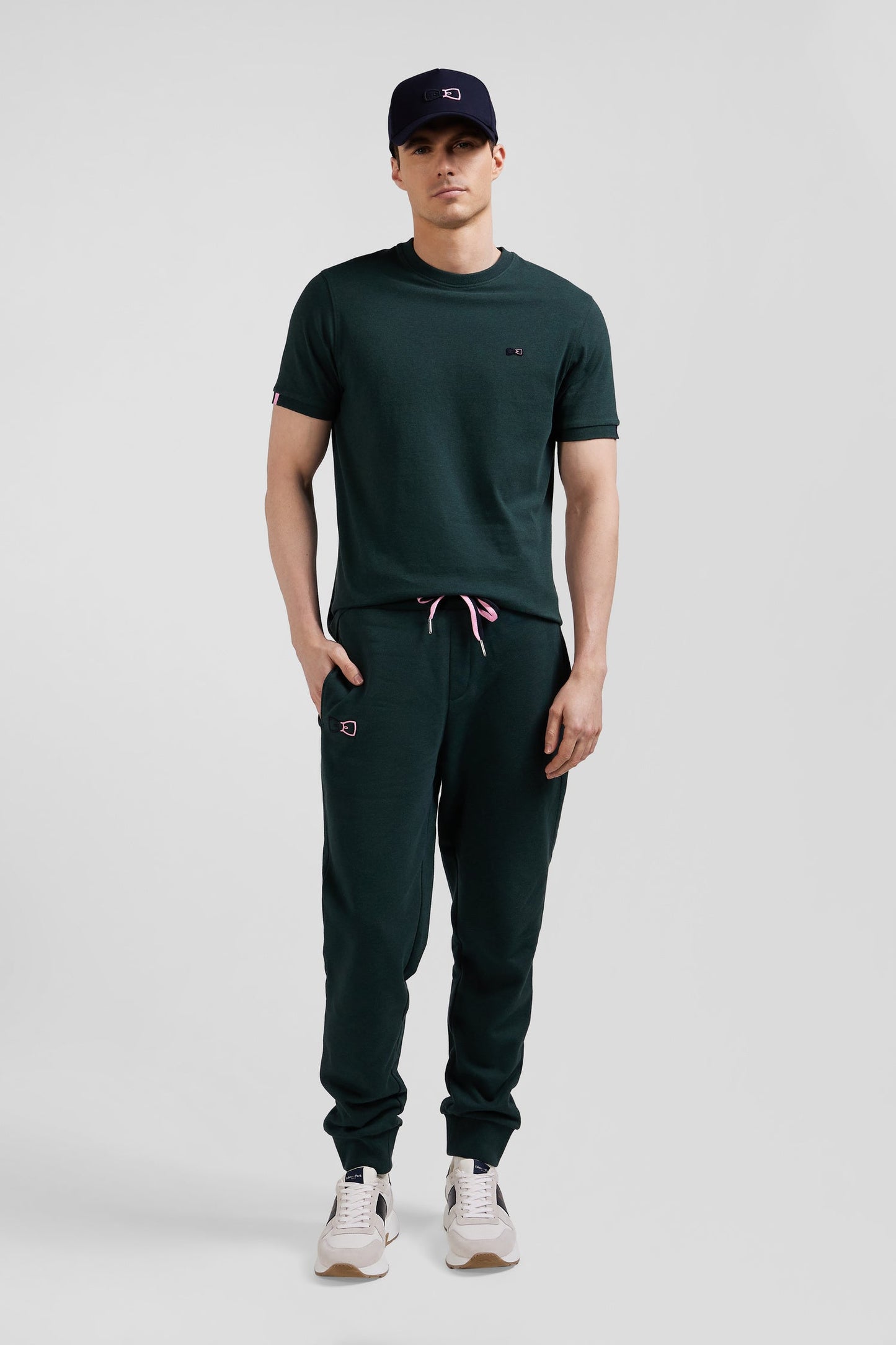 Pantalon jogging en molleton coton gratté noir coupe Regular - Image 1