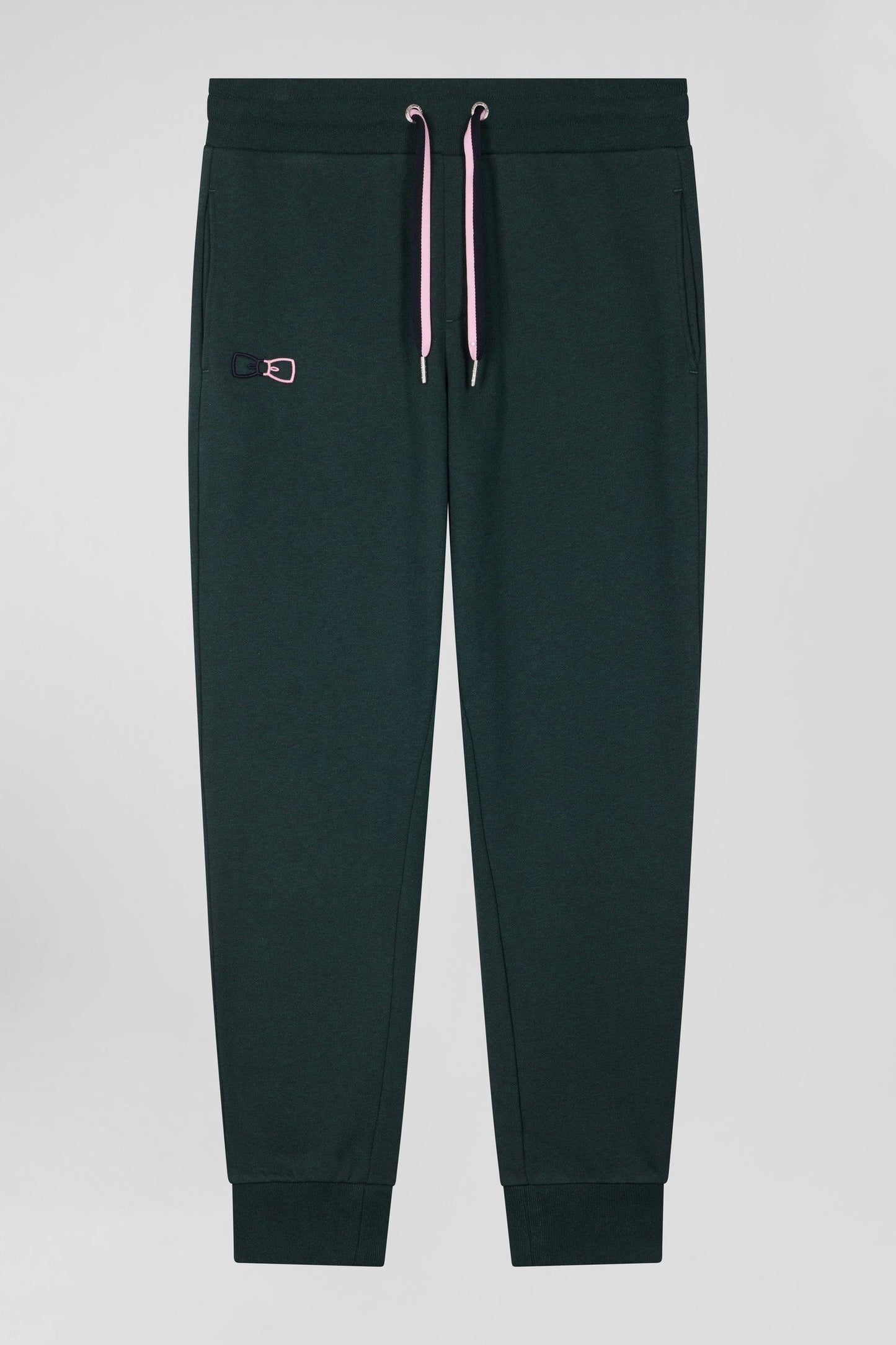 Pantalon jogging en molleton coton gratté noir coupe Regular - Image 2