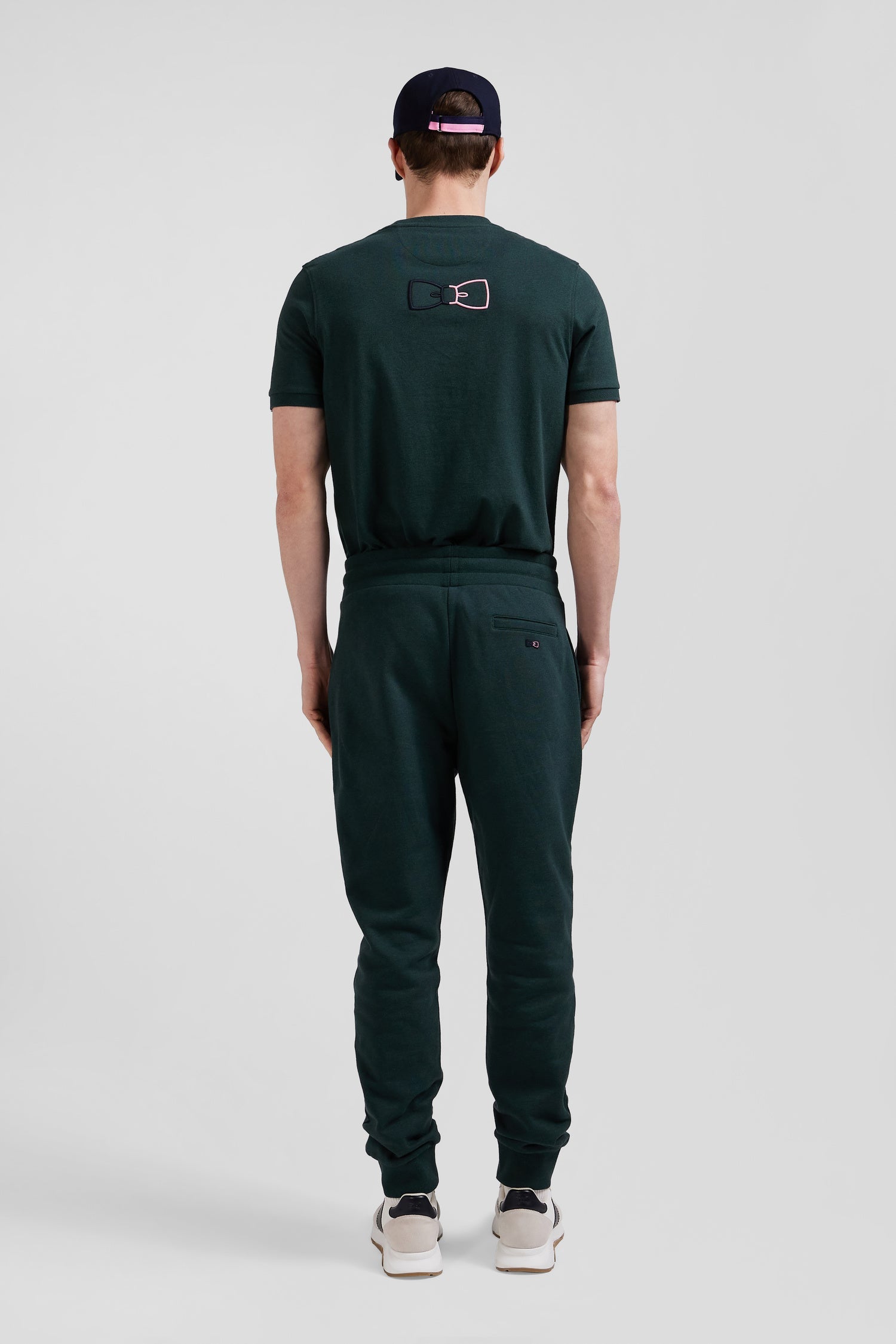 Pantalon jogging en molleton coton gratté noir coupe Regular