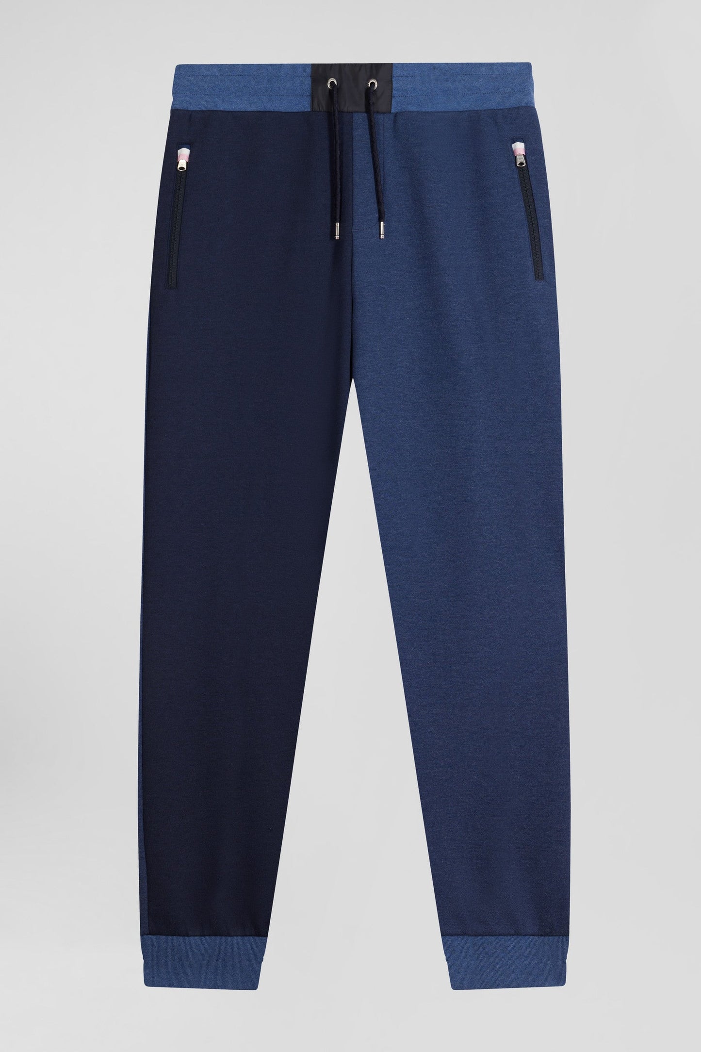 Pantalon jogging en coton mélangé bicolore bleu marine coupe Regular - Image 2