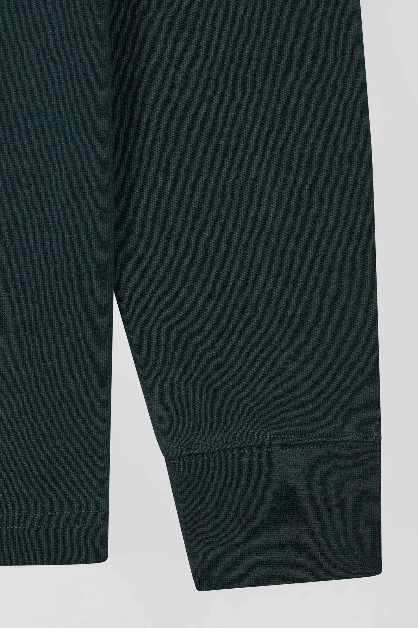 Regular green long-sleeved cotton rugby shirt with bow tie details