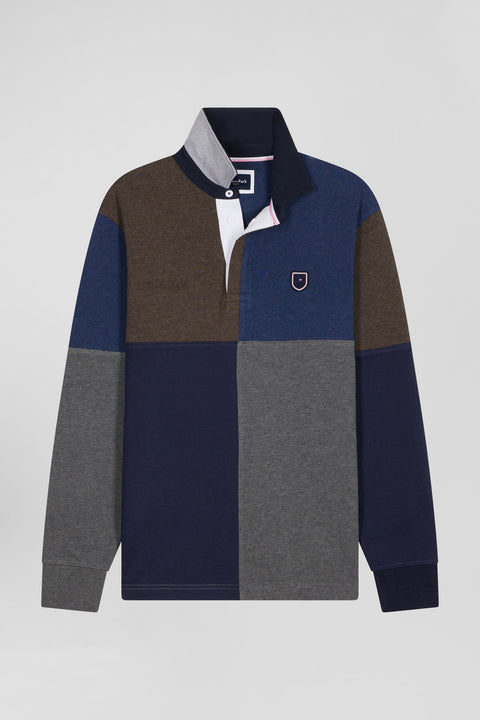 Maillot manches longues coupé-cousu en coton bleu marine coupe Regular - Image 2