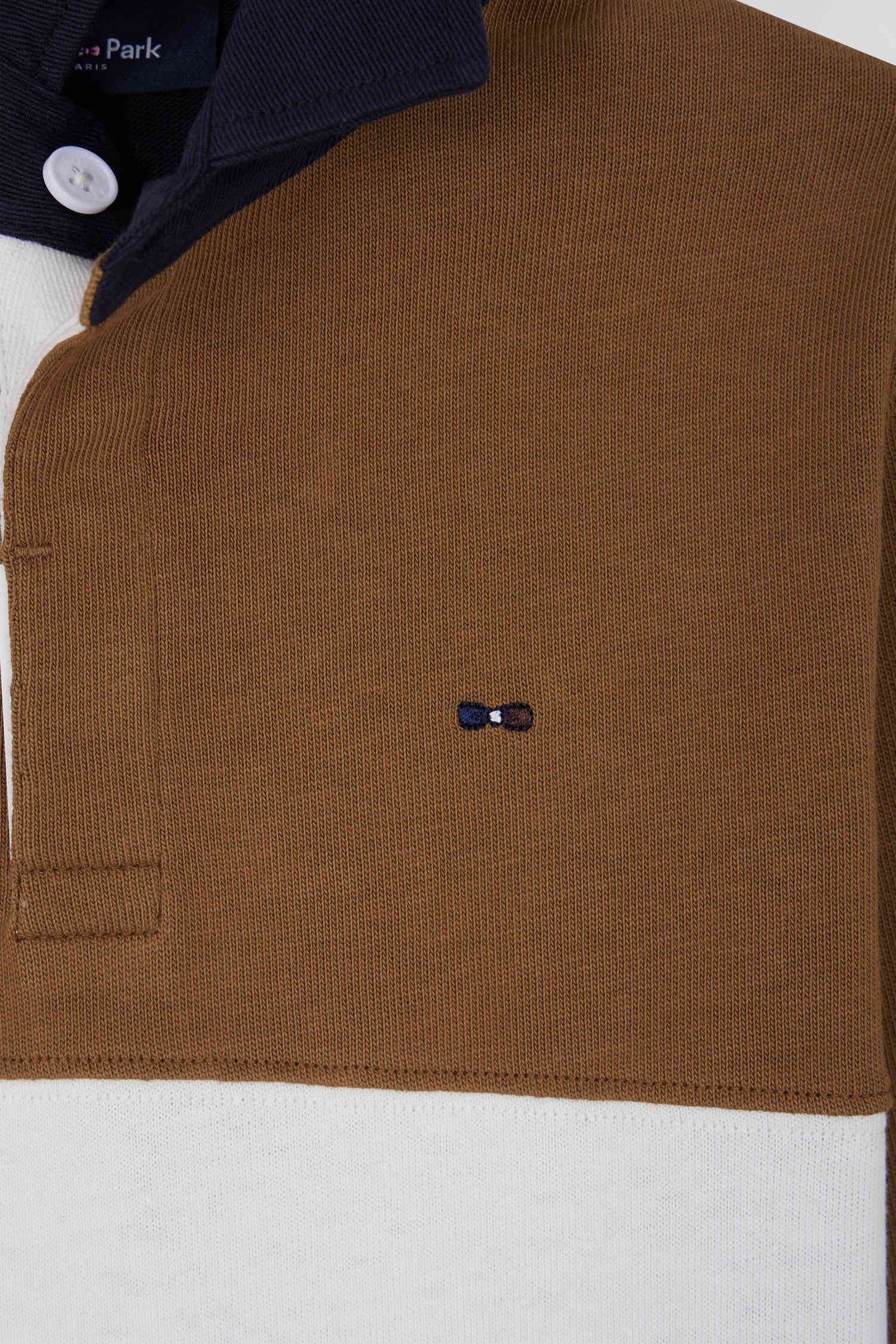 Long-sleeved jersey in hazelnut cotton, regular fit