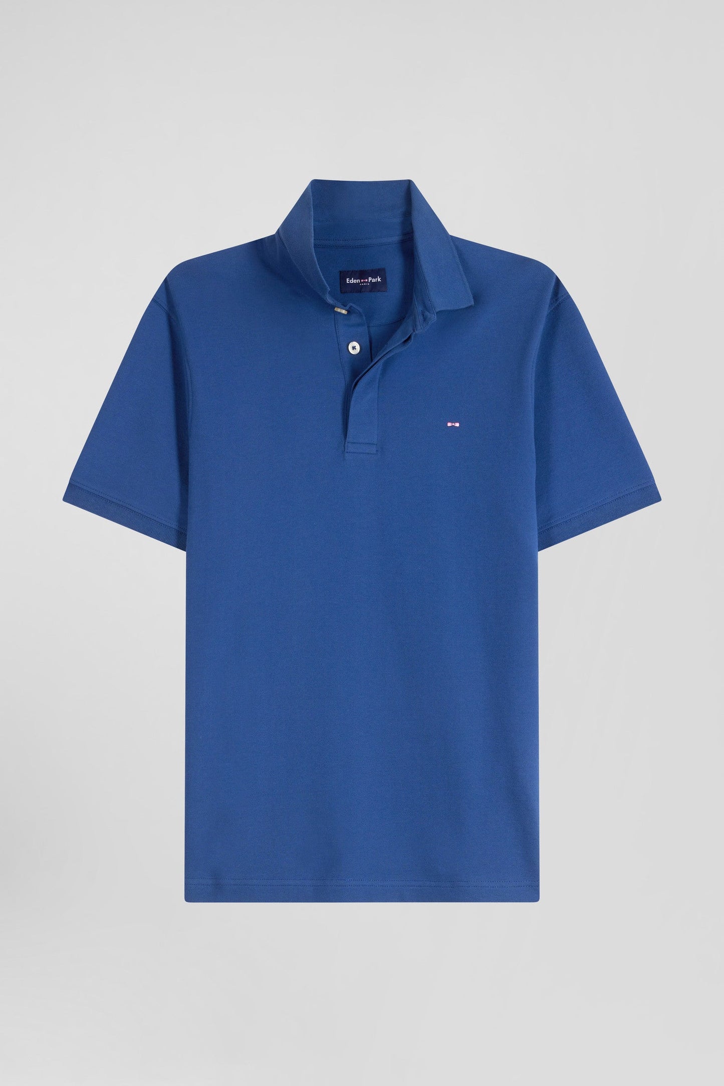 Polo manches courtes en coton stretch bleu foncé coupe Slim - Image 2