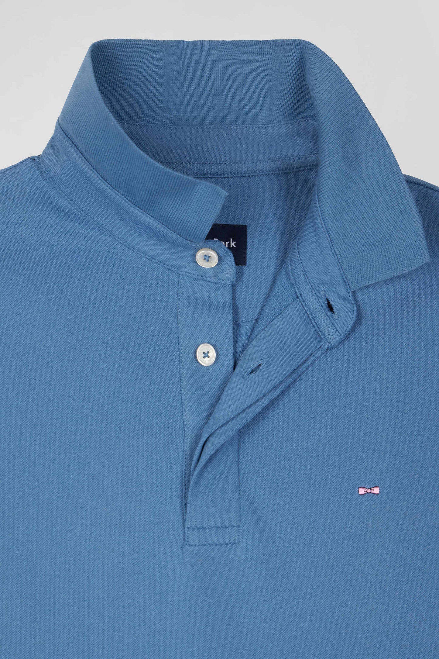 Polo manches courtes en coton stretch bleu coupe Slim - Image 8