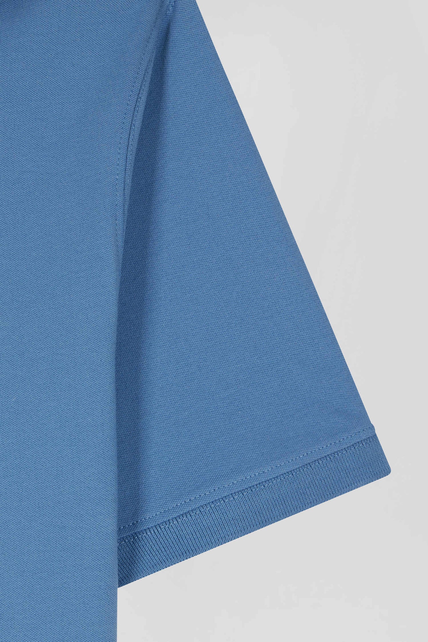 Polo manches courtes en coton stretch bleu coupe Slim - Image 9