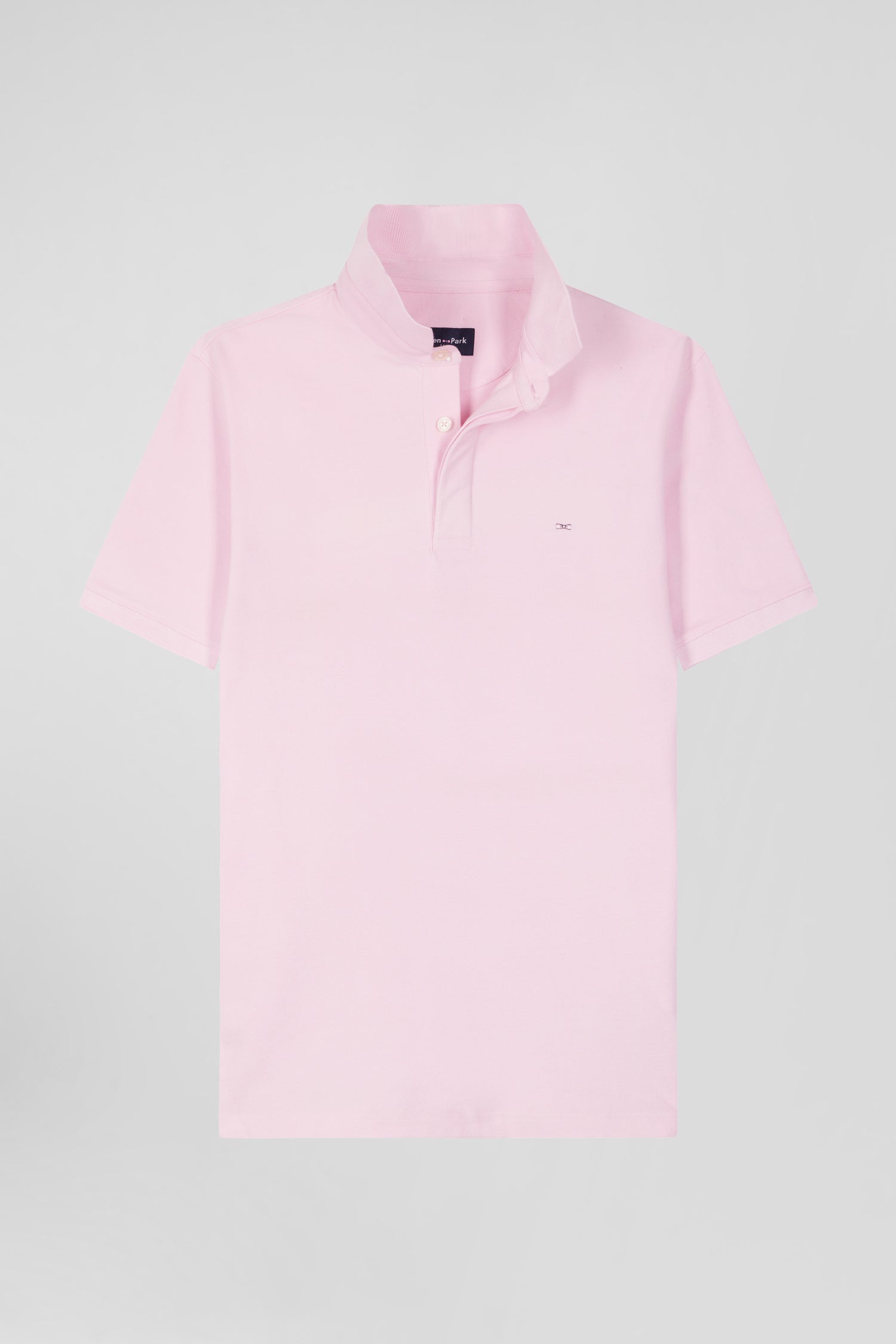 Polo manches courtes en coton stretch rose coupe Slim