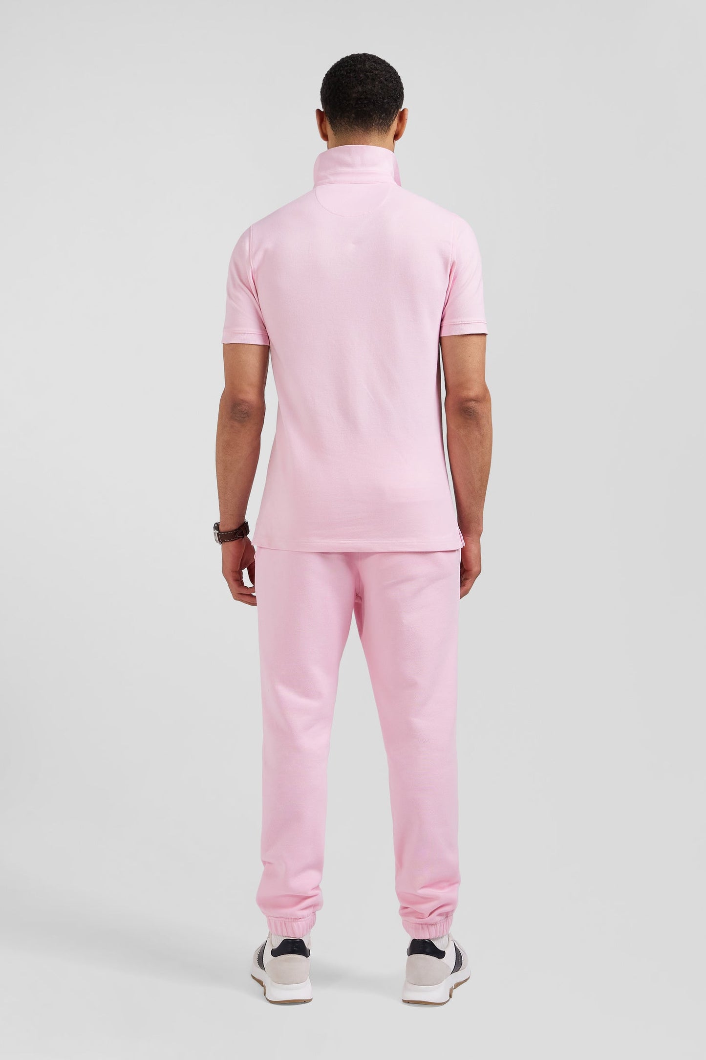 Polo manches courtes en coton stretch rose coupe Slim - Image 7