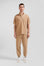 Polo manches courtes unisexe en piqué coton camel surteint coupe Oversized