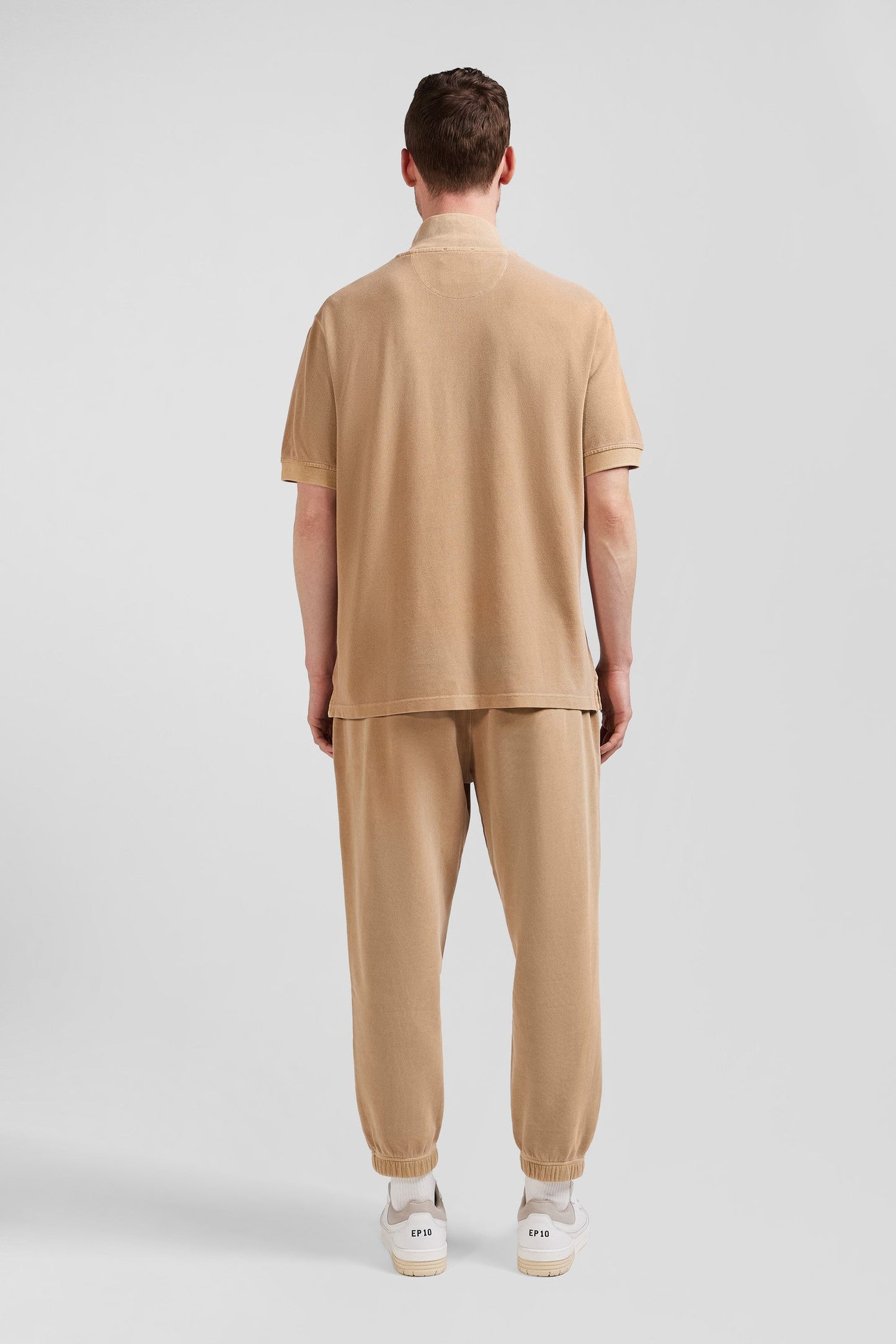 Polo manches courtes unisexe en piqué coton camel surteint coupe Oversized - Image 9