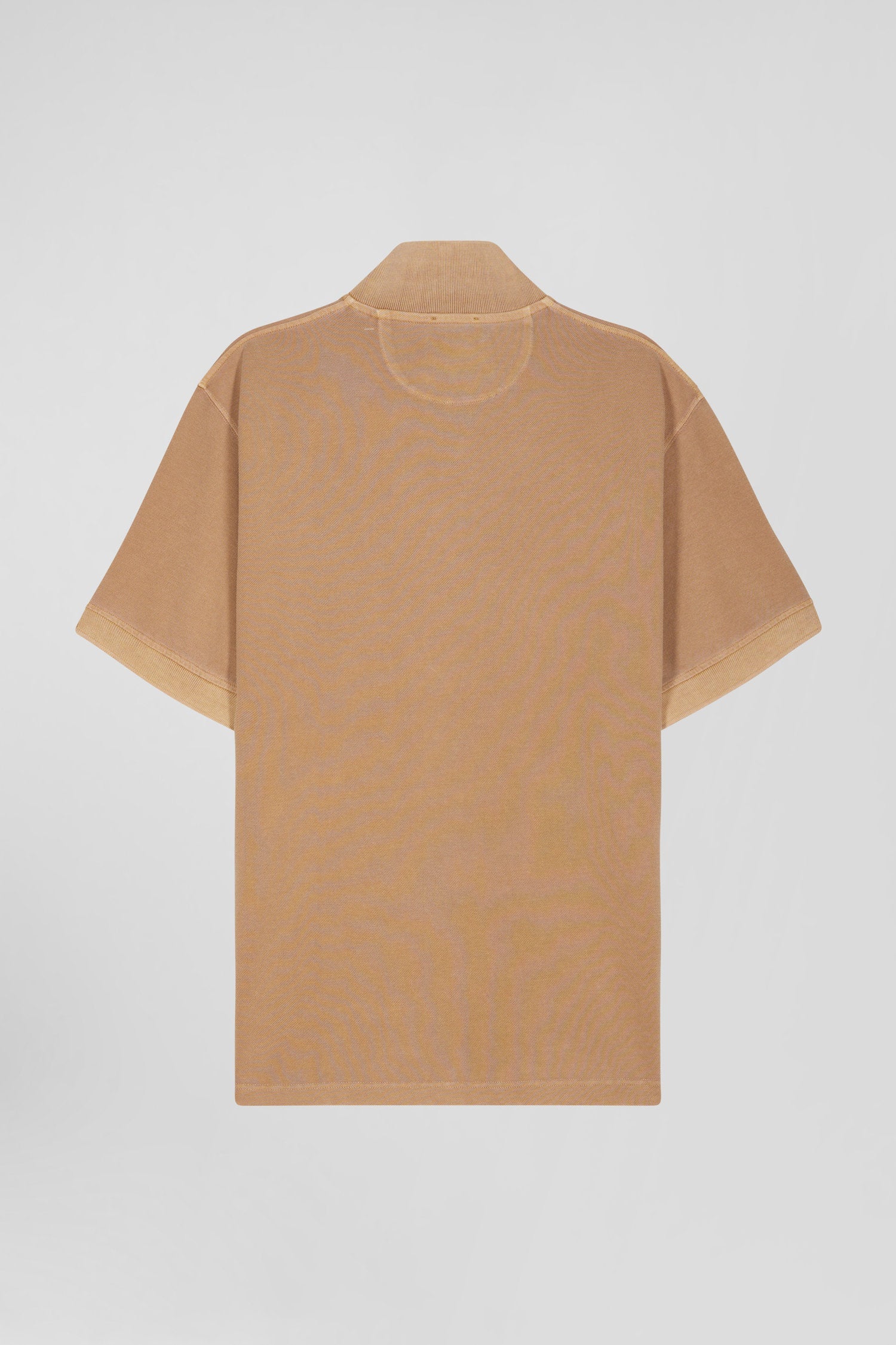 Polo manches courtes unisexe en piqué coton camel surteint coupe Oversized