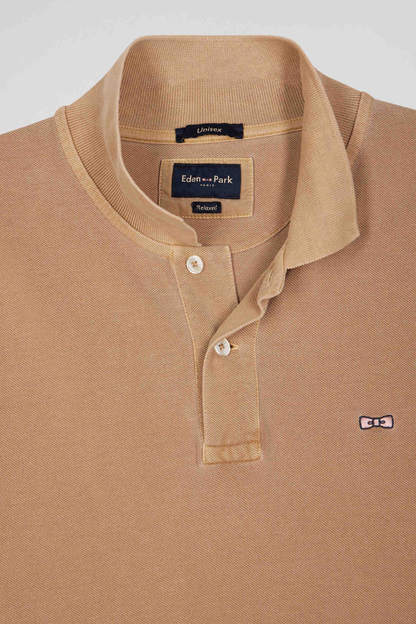 Polo manches courtes unisexe en piqué coton camel surteint coupe Oversized - Image 12