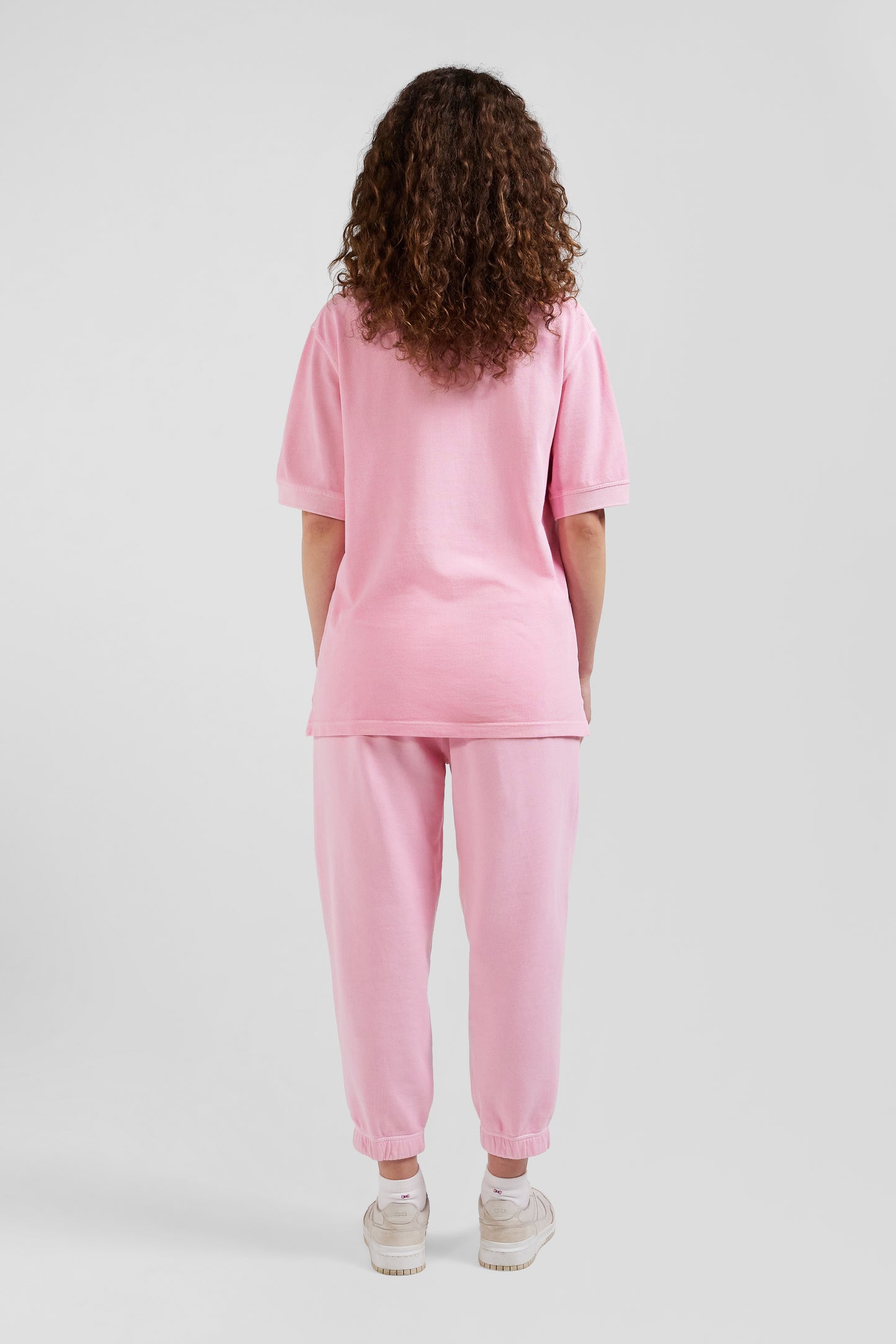 Polo manches courtes unisexe en piqué coton rose surteint coupe Oversized - Image 10