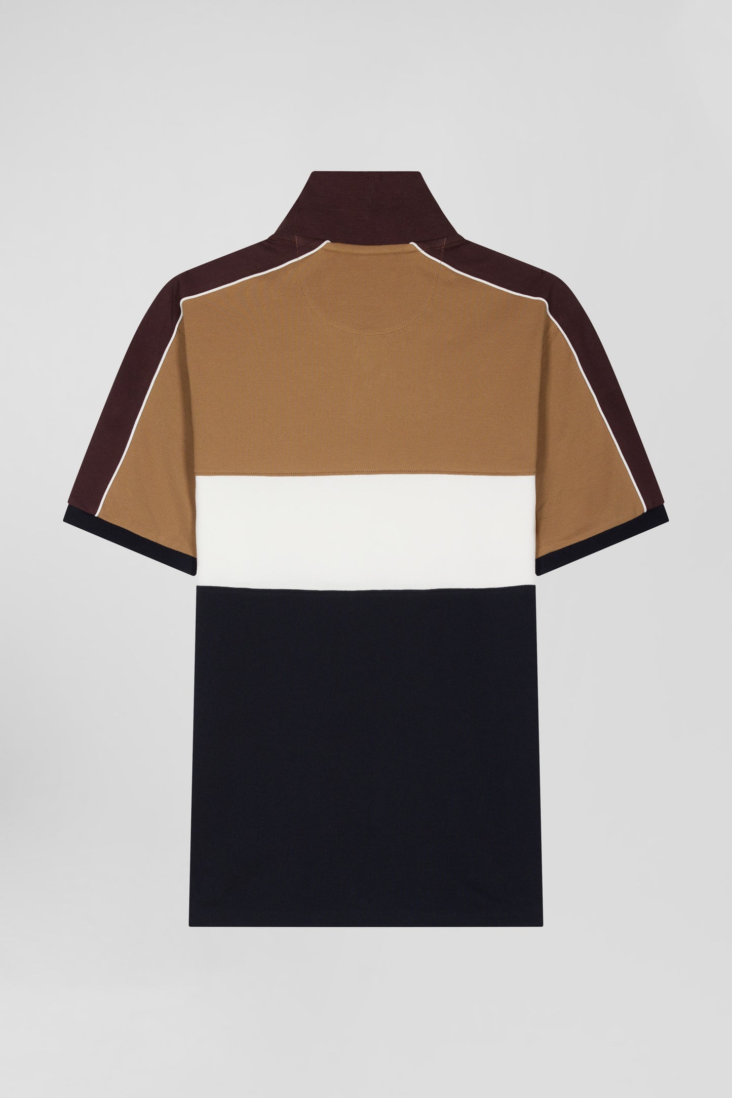 Three-tone cotton piqué polo shirt with Eden Park lettering Regular fit