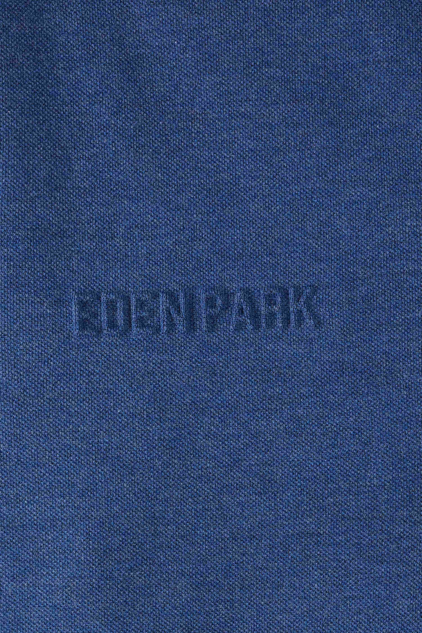 Regular dark blue long-sleeved cotton piqué polo shirt with tricolor details