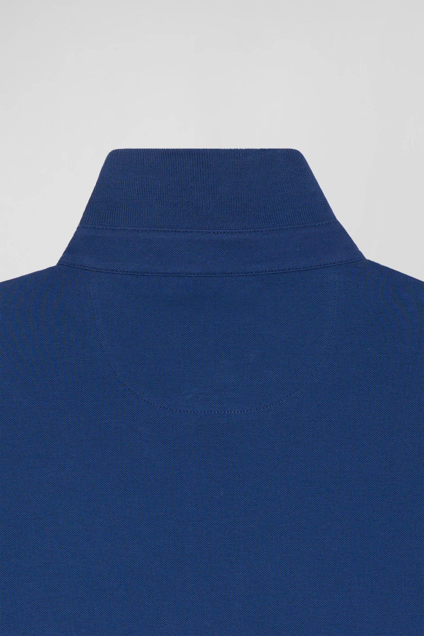 Polo manches longues en piqué coton bleu foncé coupe Slim - Image 10