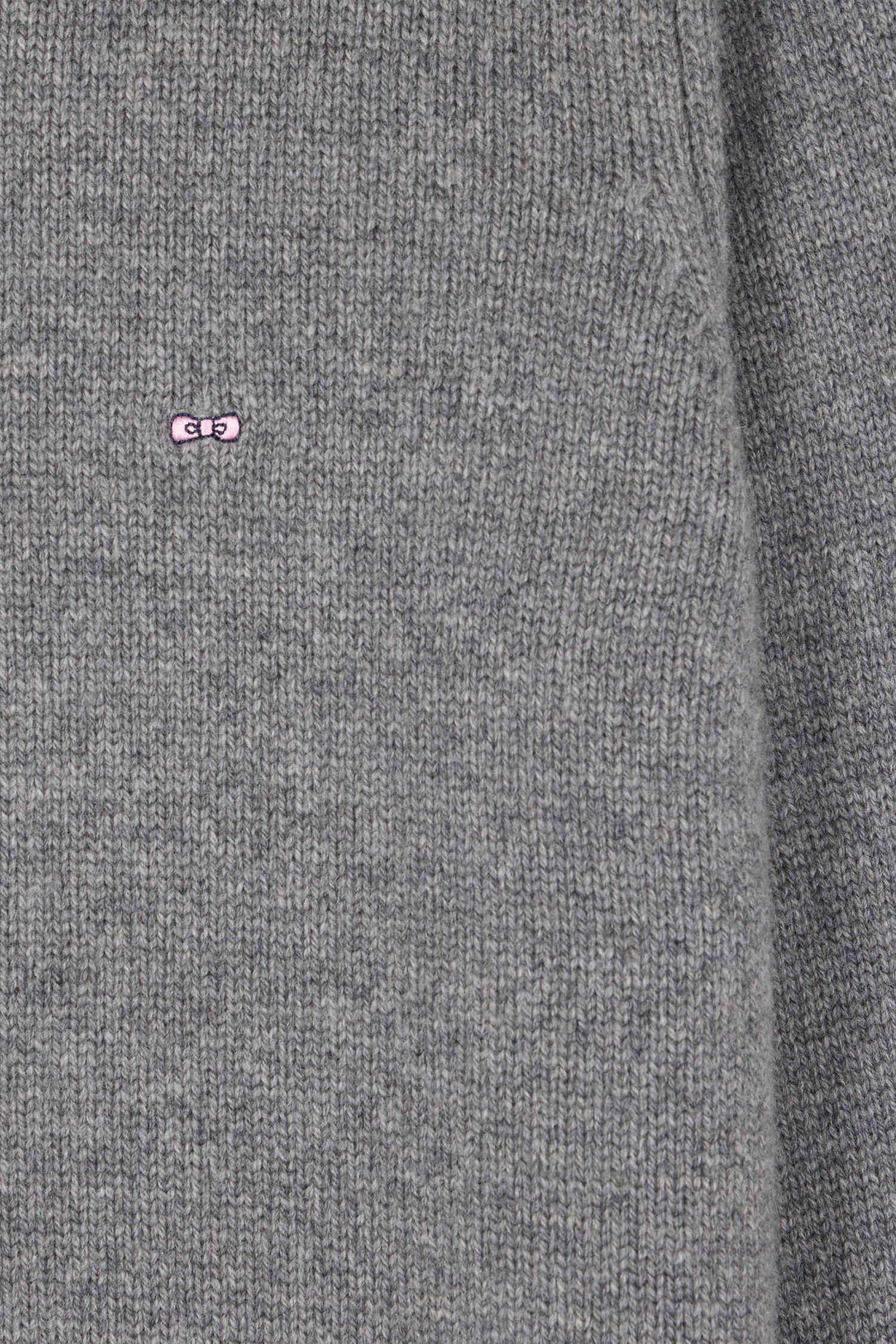 Regular grey round-neck wool and cashmere jumper