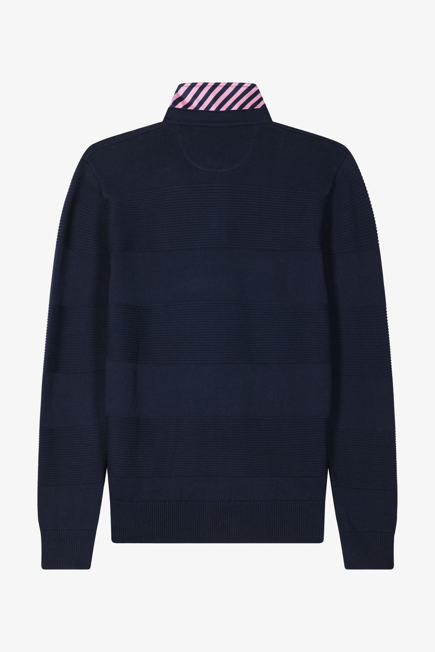 Pull col polo en coton bleu marine coupe Regular