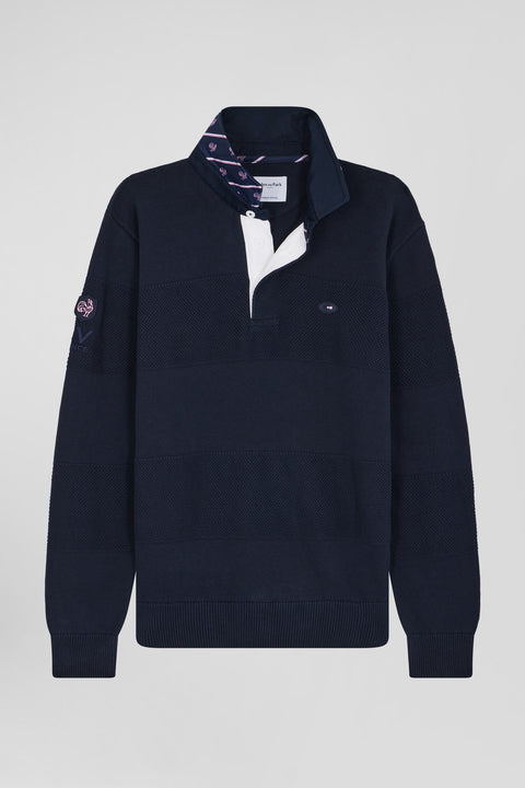 Navy blue cotton jersey-neck jumper XV de France Regular Cup - Image 1