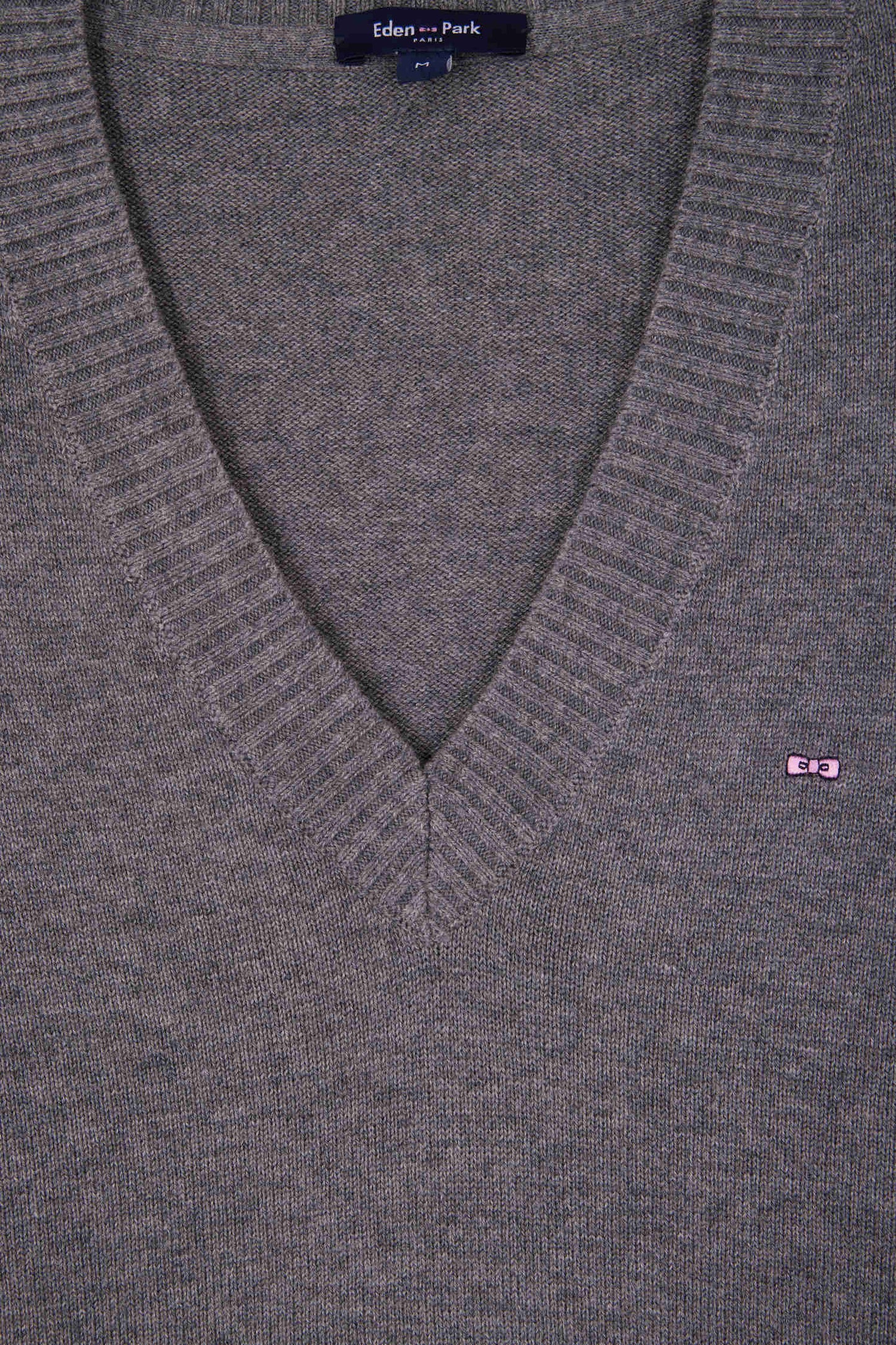 Relax light grey wool and cotton V-neck jumper