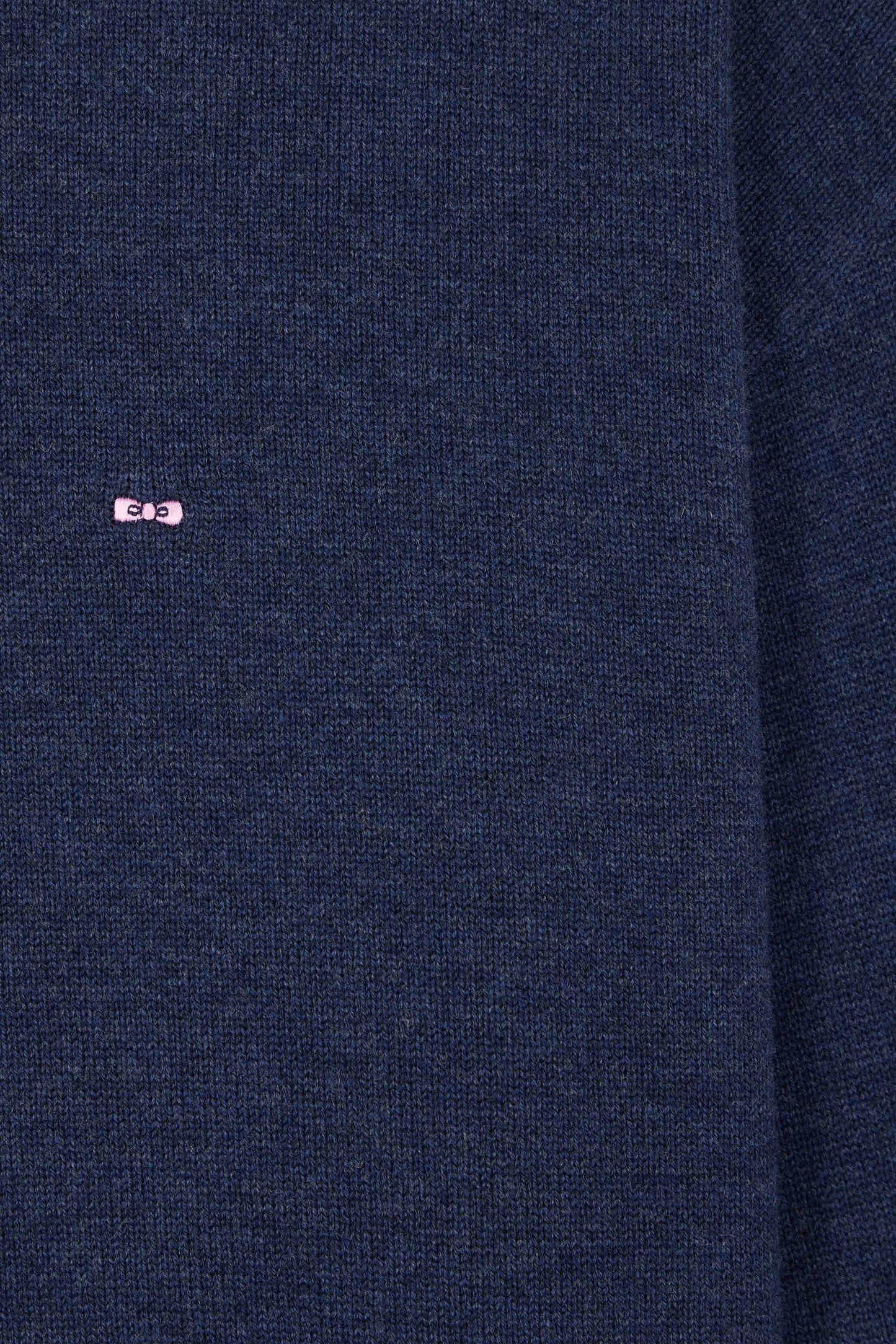 Relaxed navy wool and cotton crew neck jumper