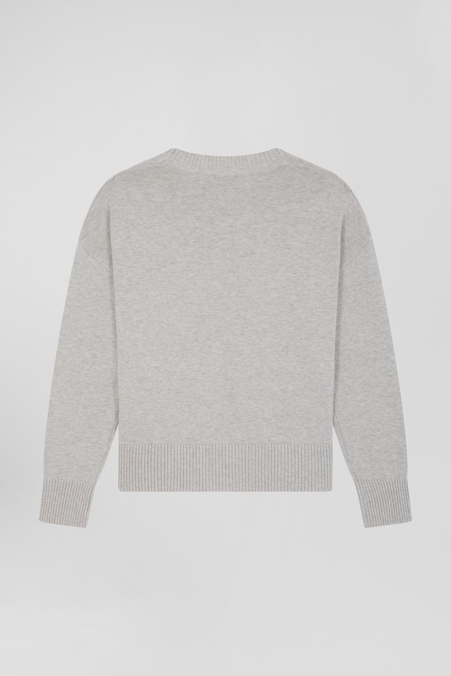 Relax light grey wool and cotton crew neck jumper