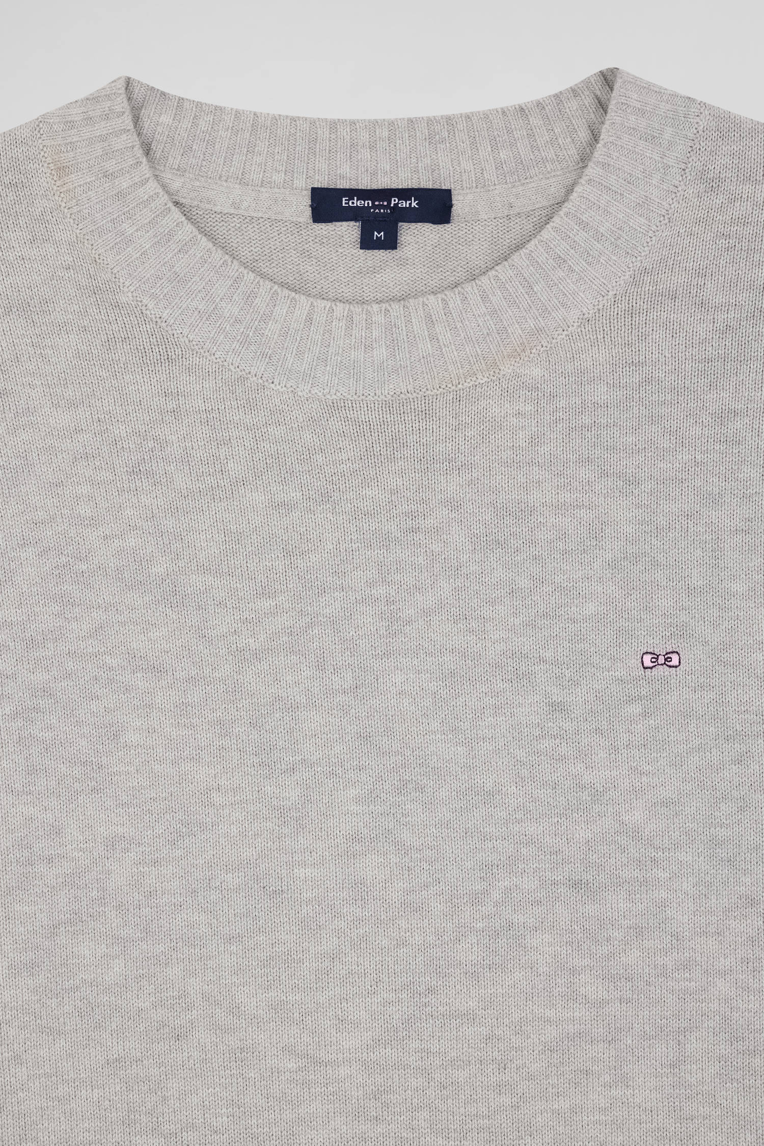 Relax light grey wool and cotton crew neck jumper