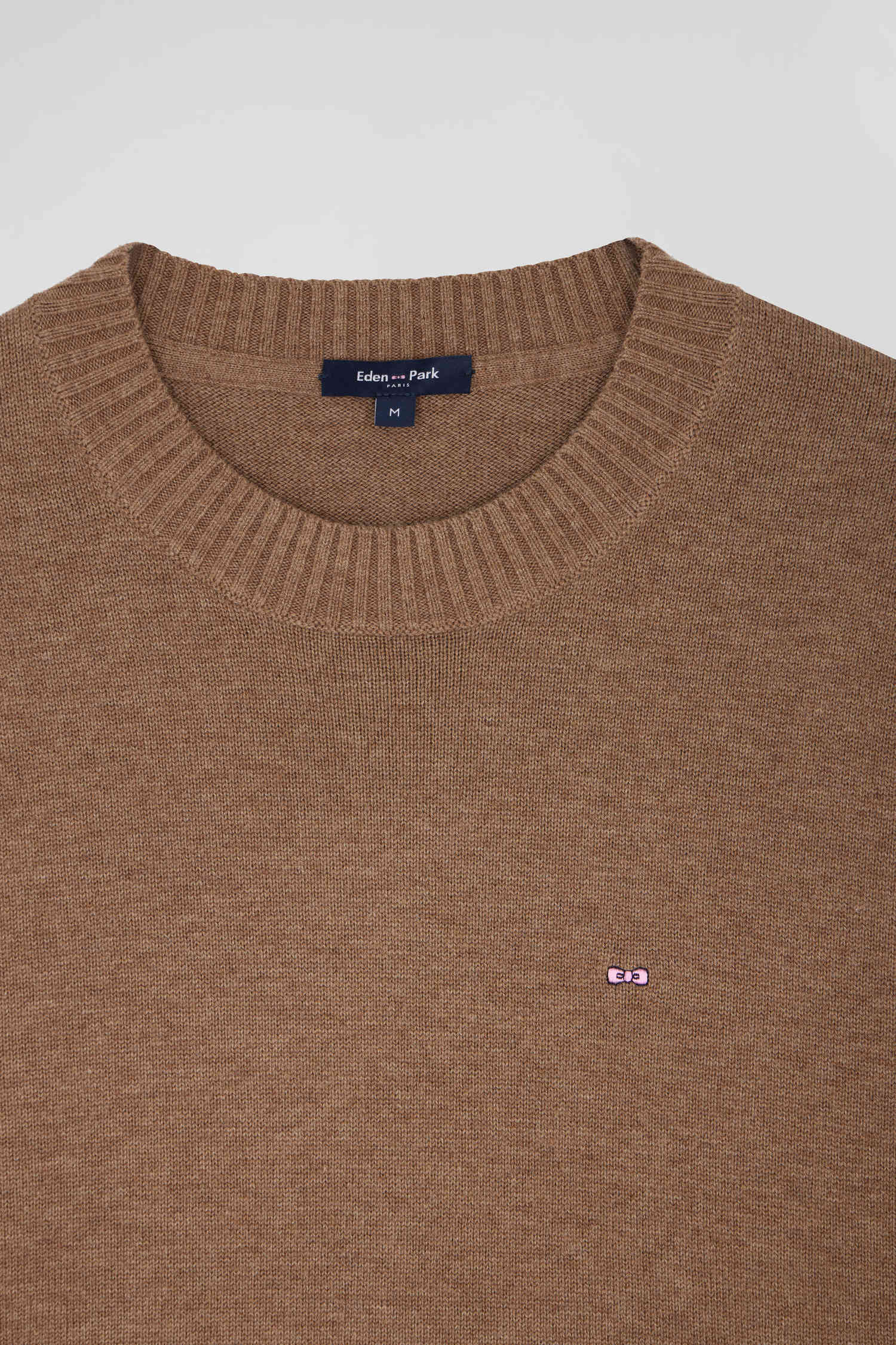 Relax brown wool and cotton crew neck jumper