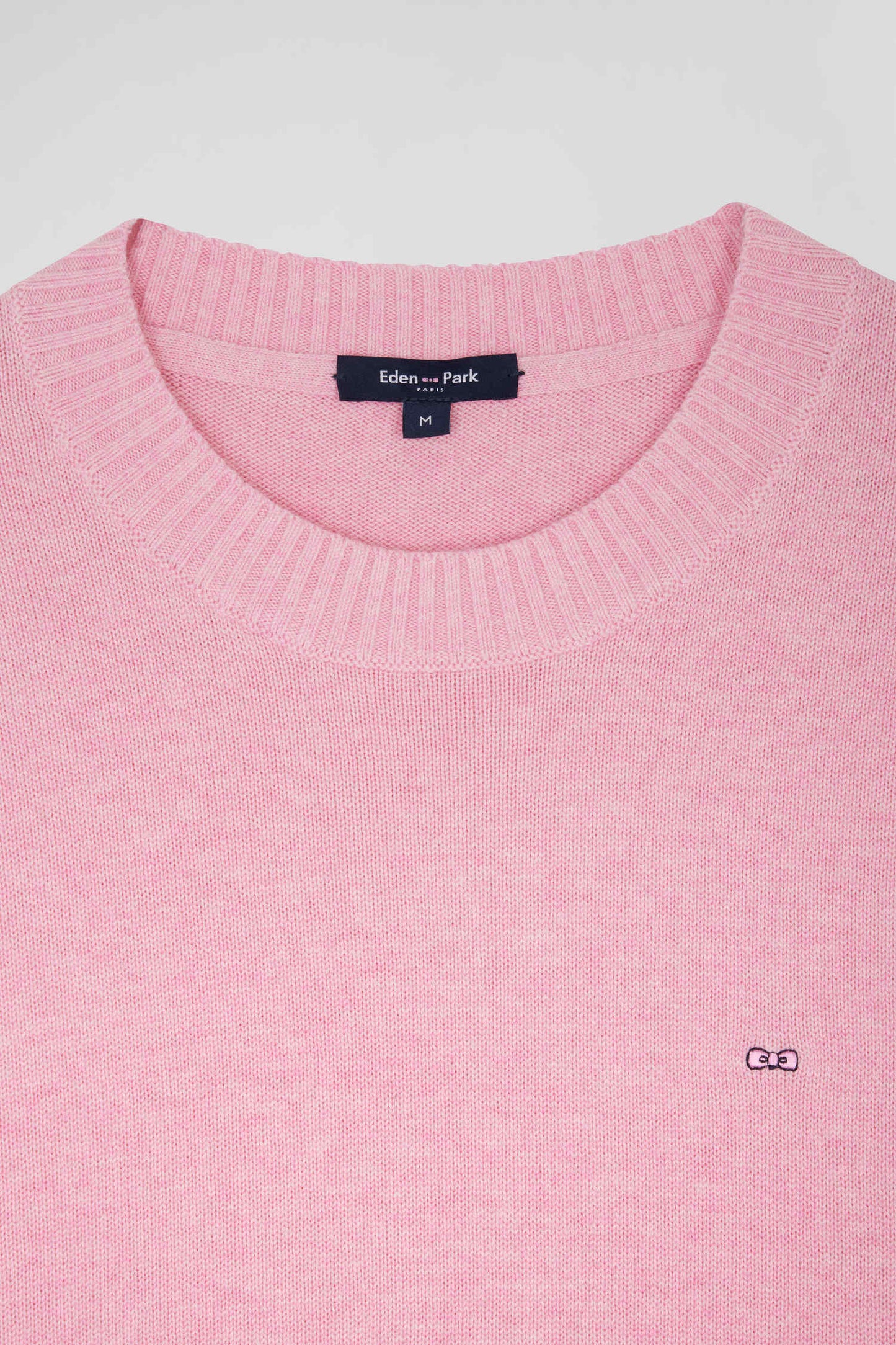 Relax pink wool and cotton crew neck jumper