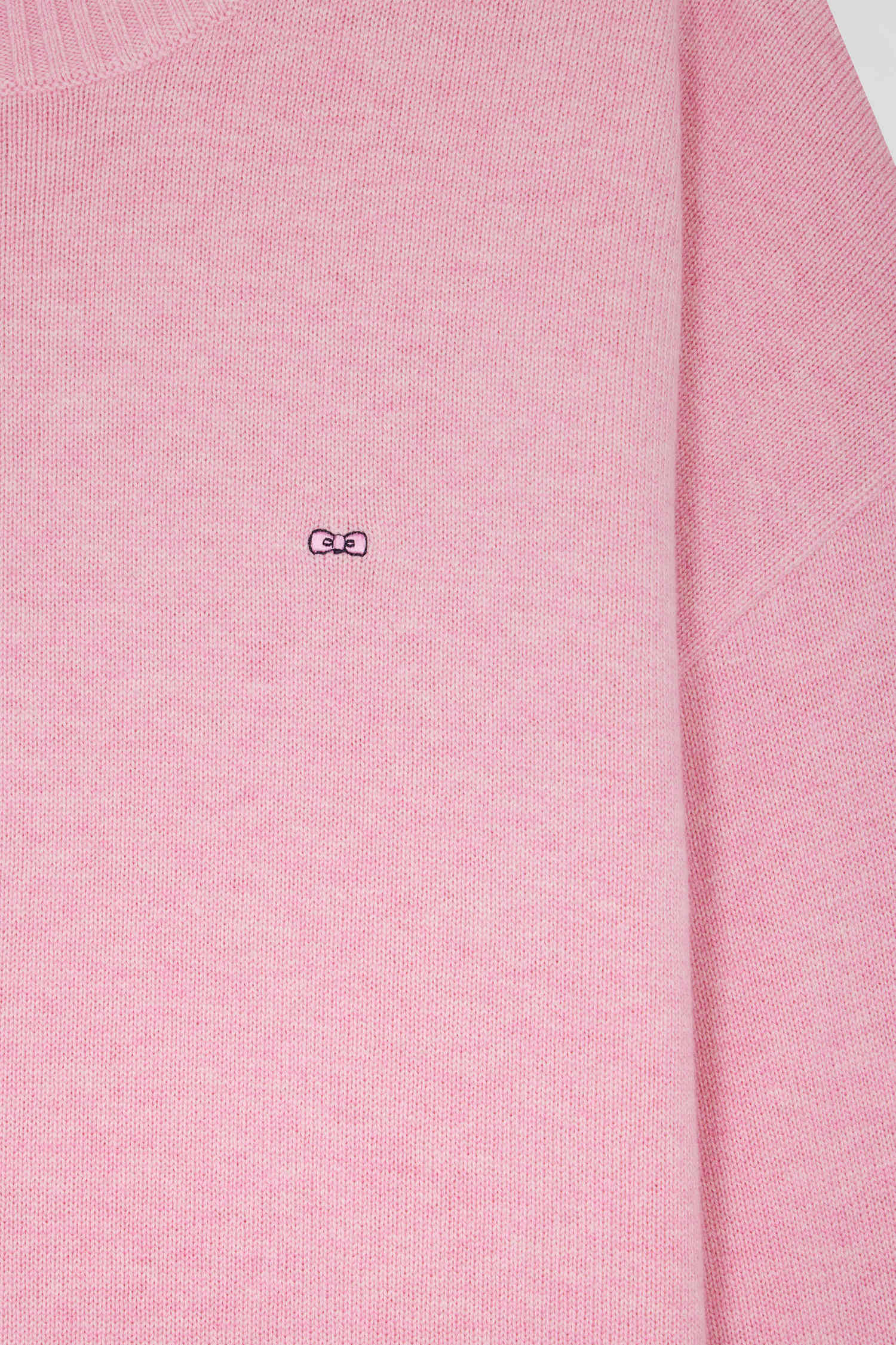 Relax pink wool and cotton crew neck jumper