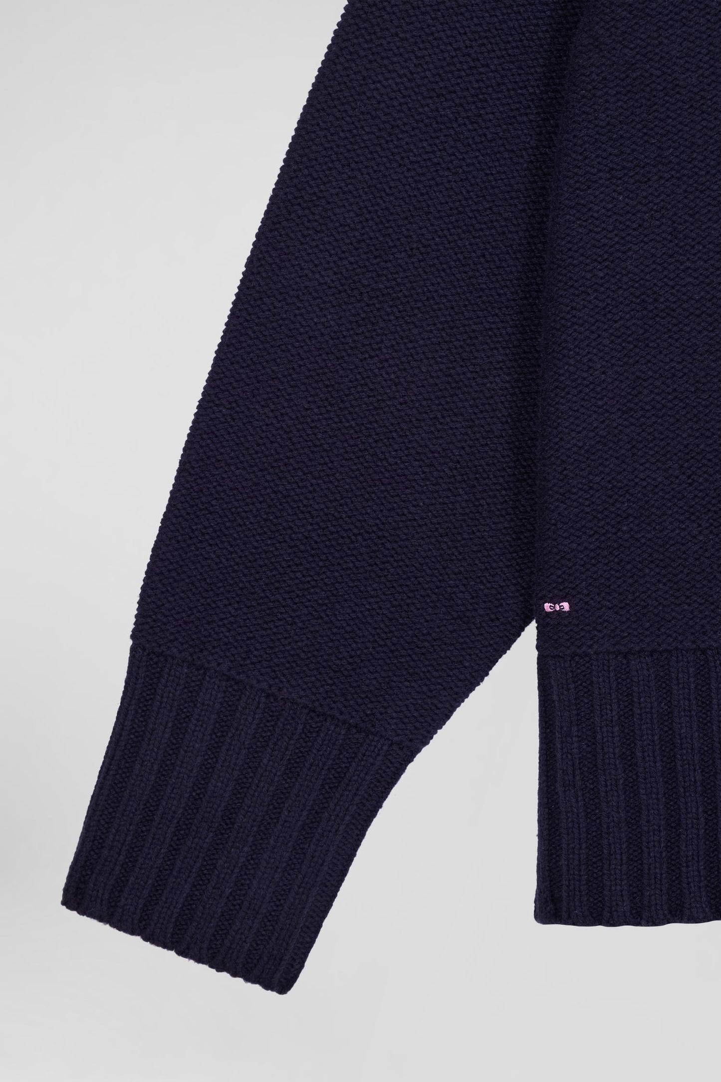 Oversize navy blue wool blend turtleneck jumper