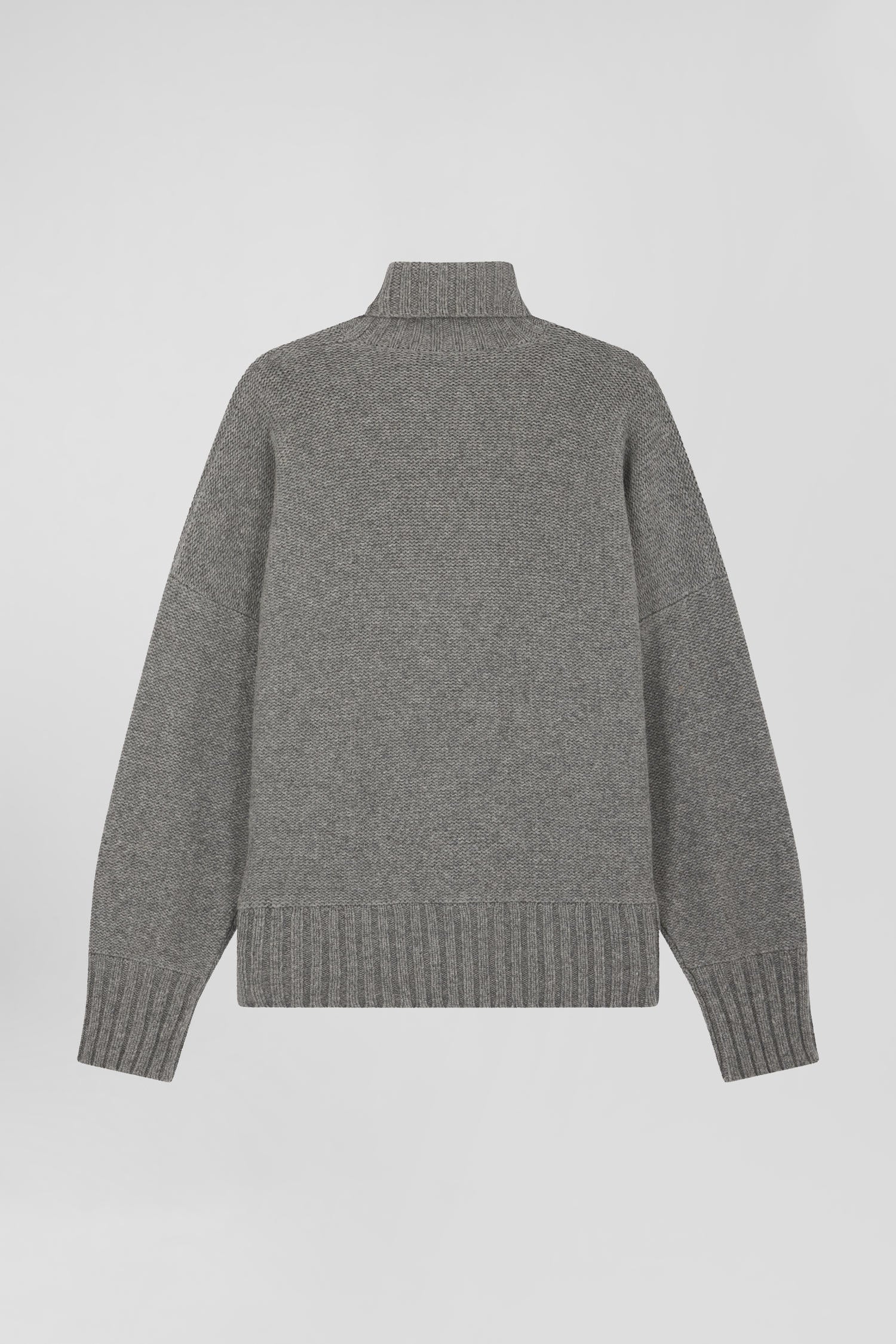 Oversize grey wool blend turtleneck jumper