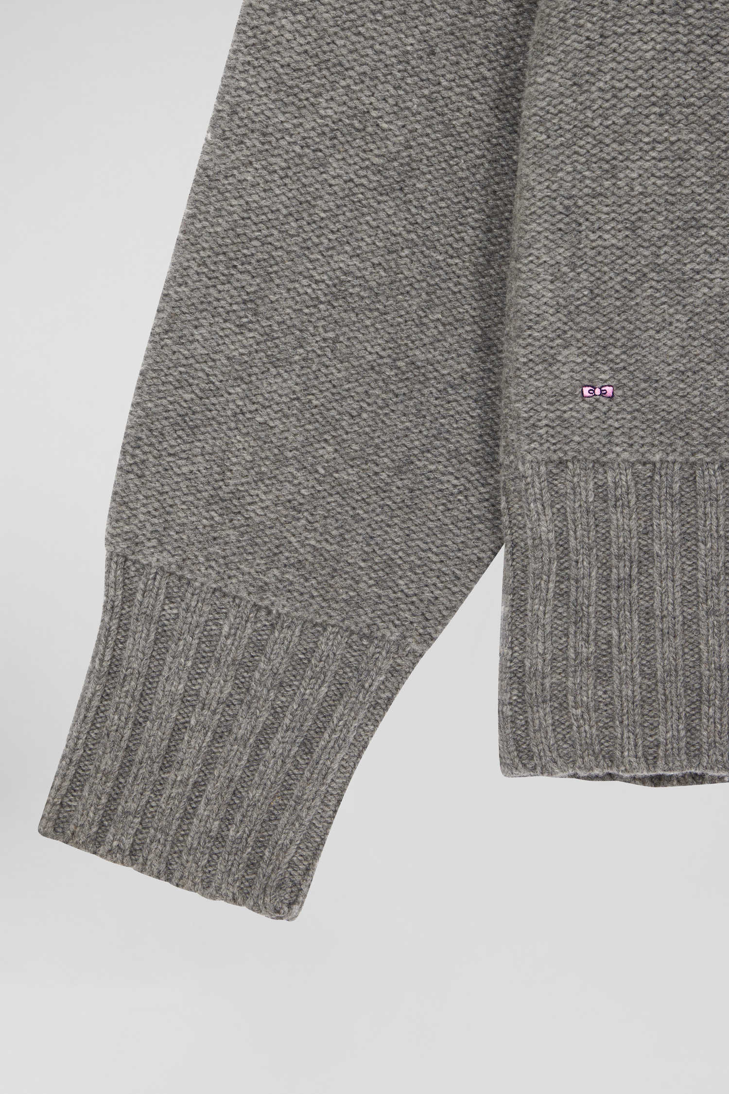 Oversize grey wool blend turtleneck jumper