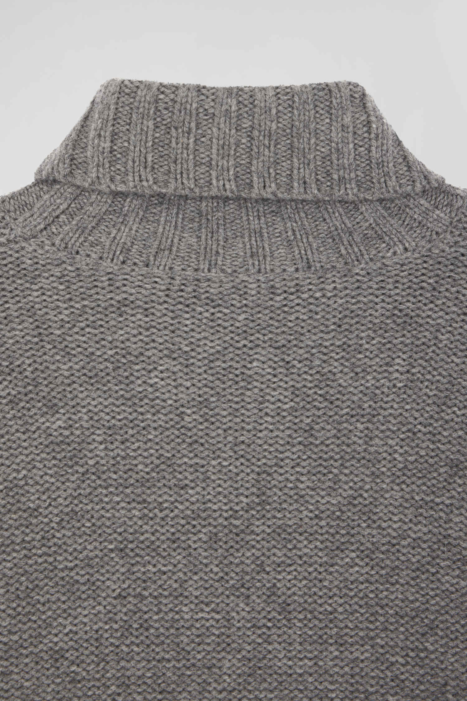 Oversize grey wool blend turtleneck jumper