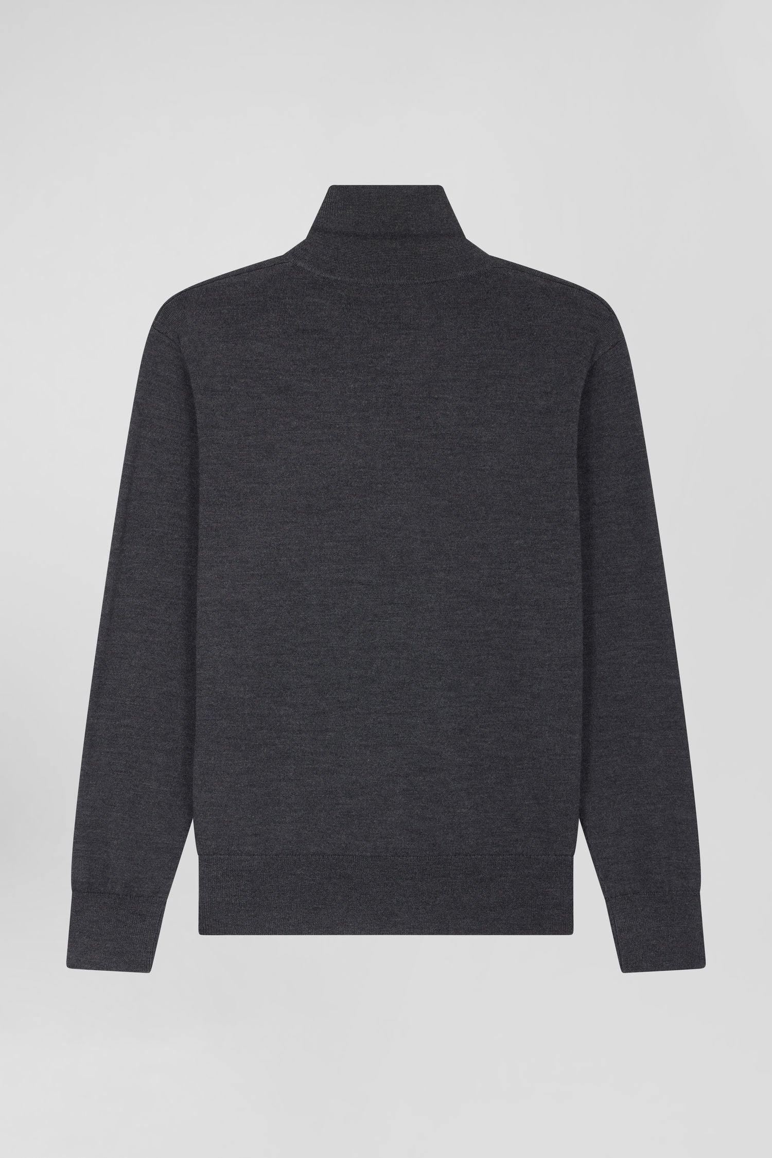 Regular anthracite grey women's wool jumper with rugby shirt collar