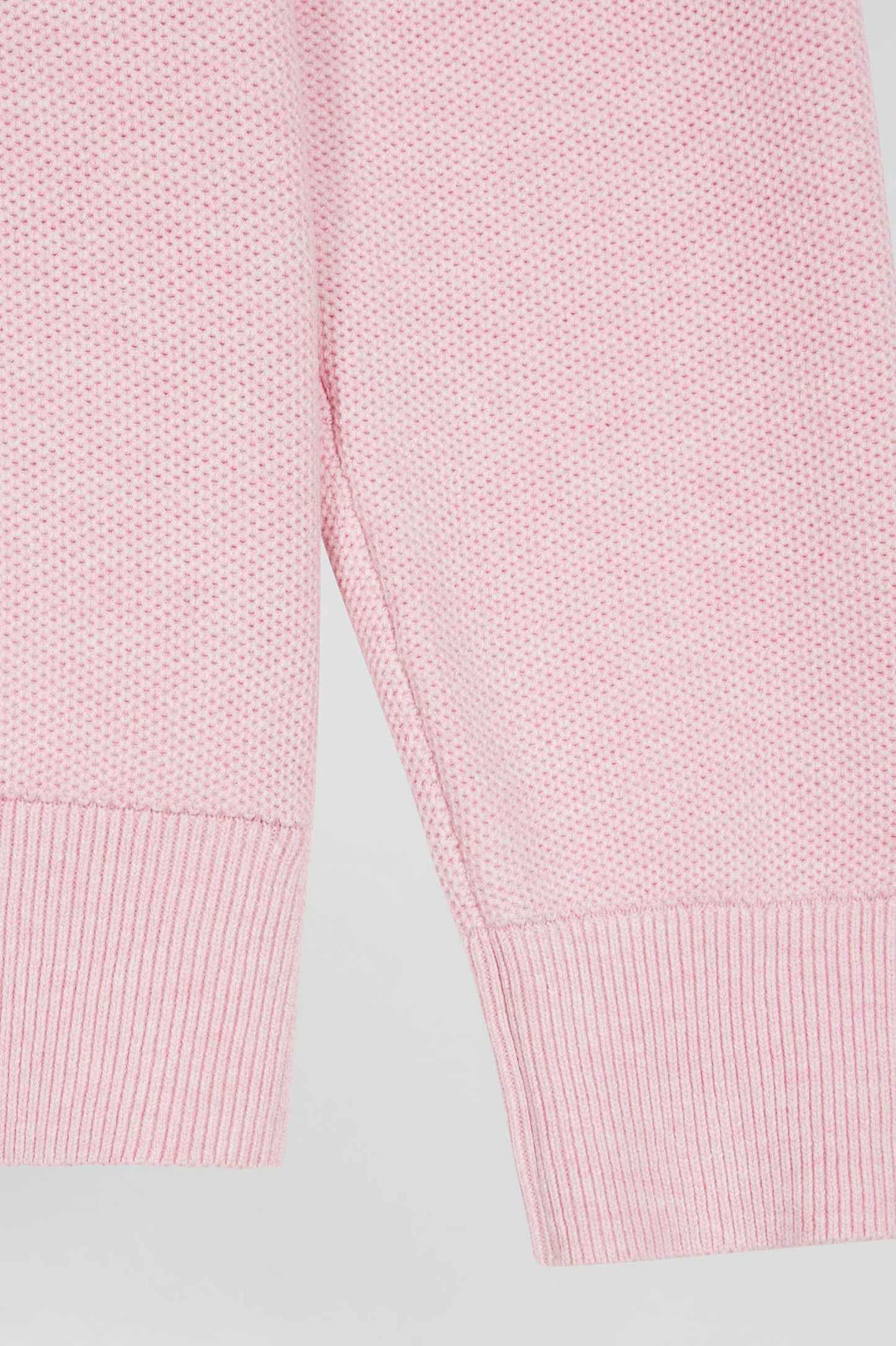 Pull col rond uni en coton rose coupe Regular - Image 9