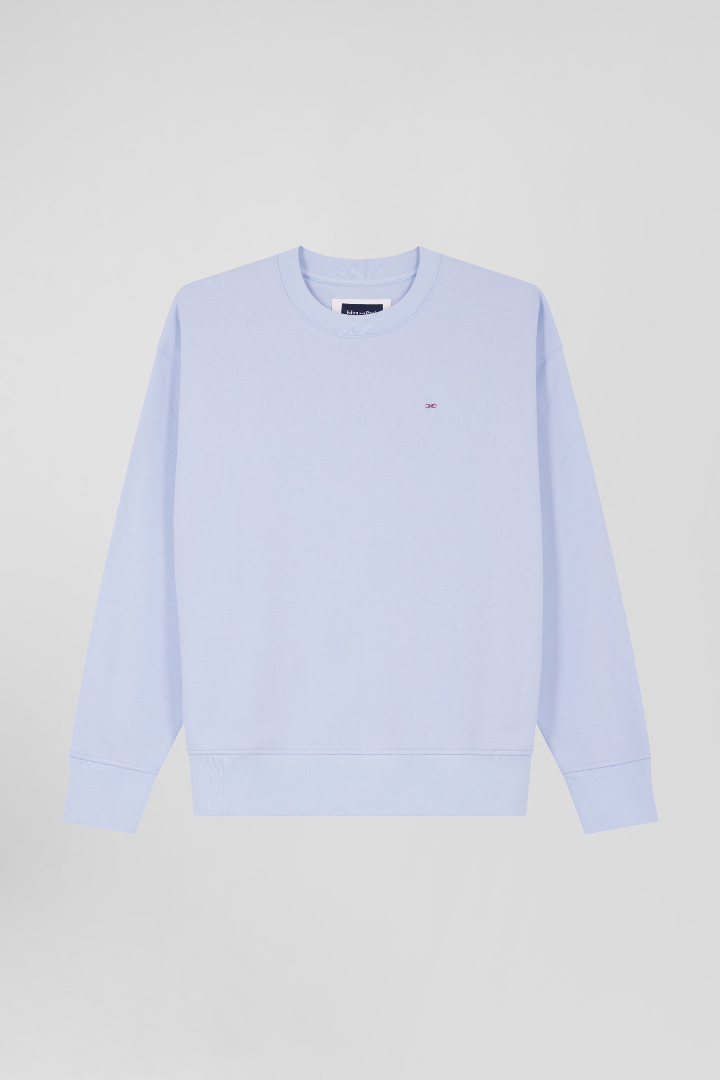 Relaxed sky blue brushed cotton fleece sweatshirt