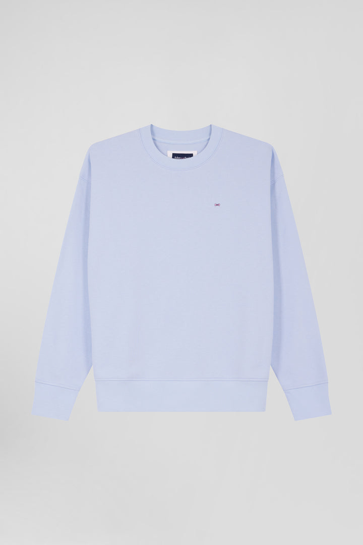 Relaxed sky blue brushed cotton fleece sweatshirt