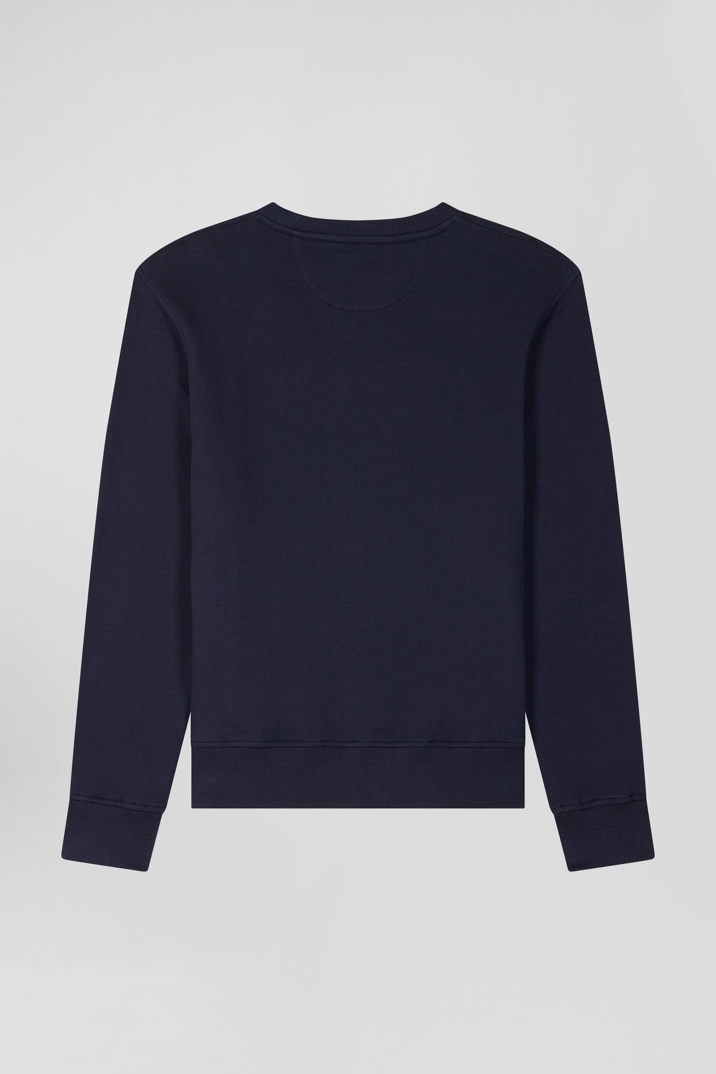 Sweatshirt en molleton coton uni bleu marine coupe Regular - Image 5