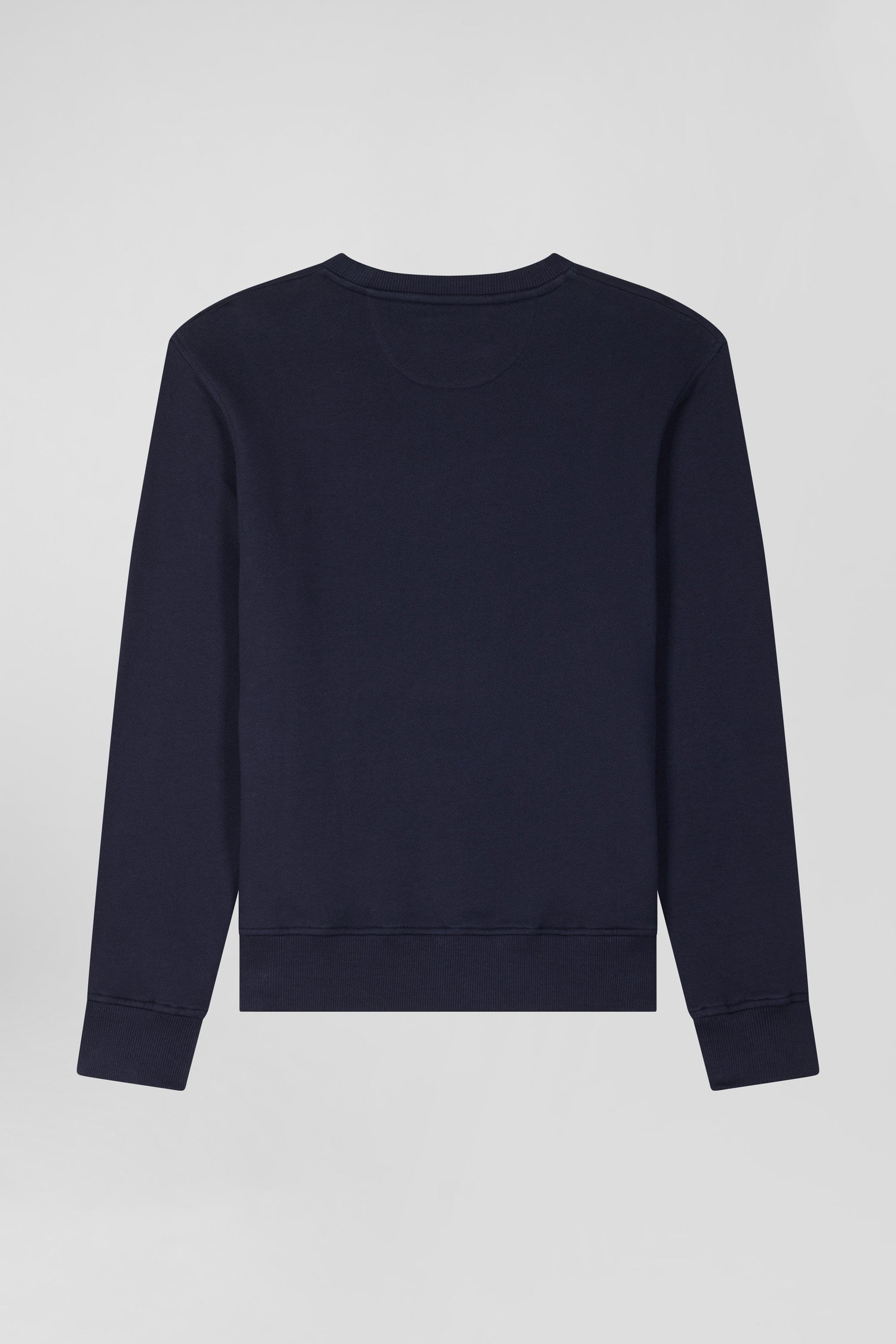 Sweatshirt en molleton coton uni bleu marine coupe Regular