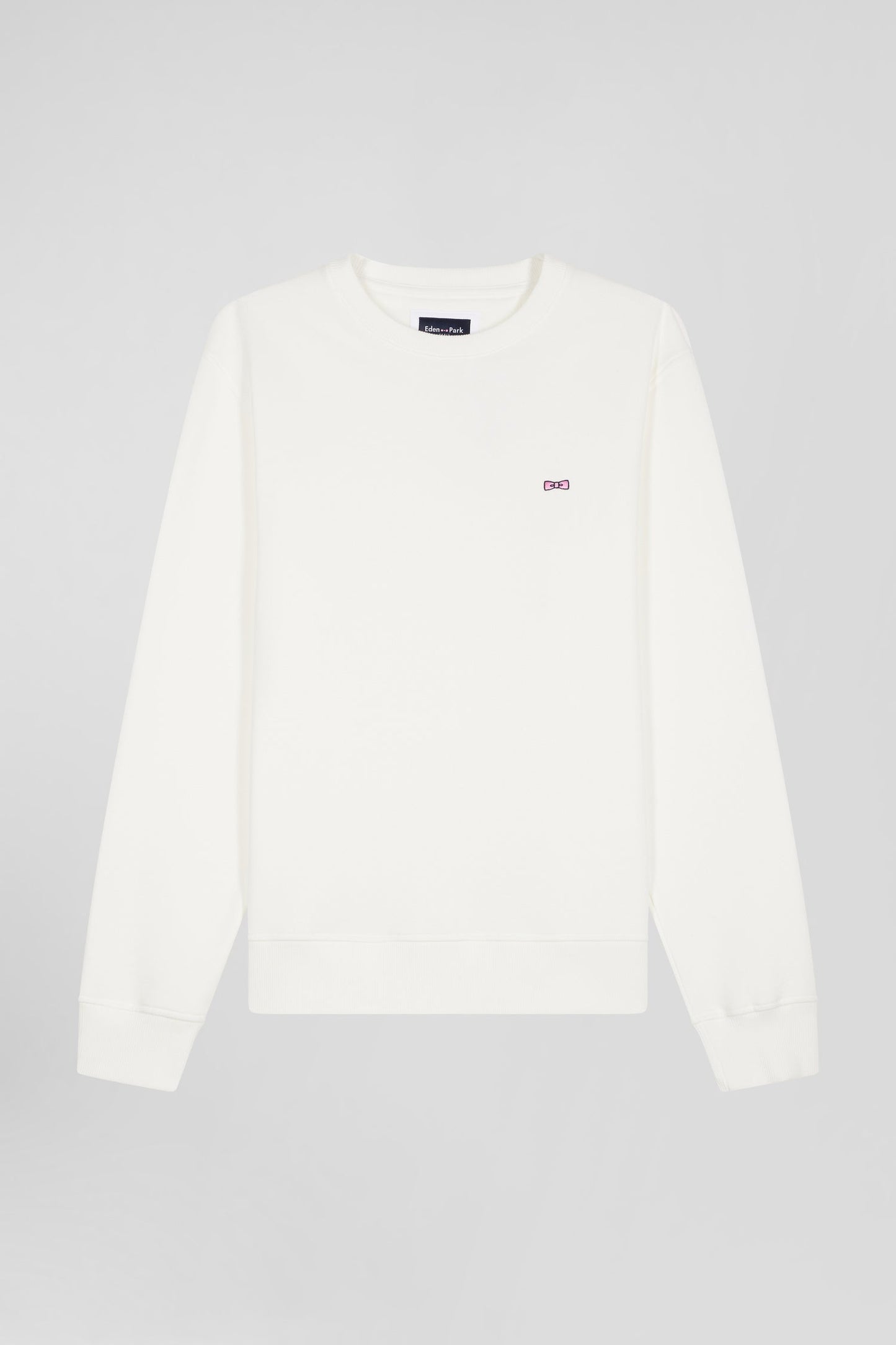 Sweatshirt en molleton coton uni écru coupe Regular - Image 2