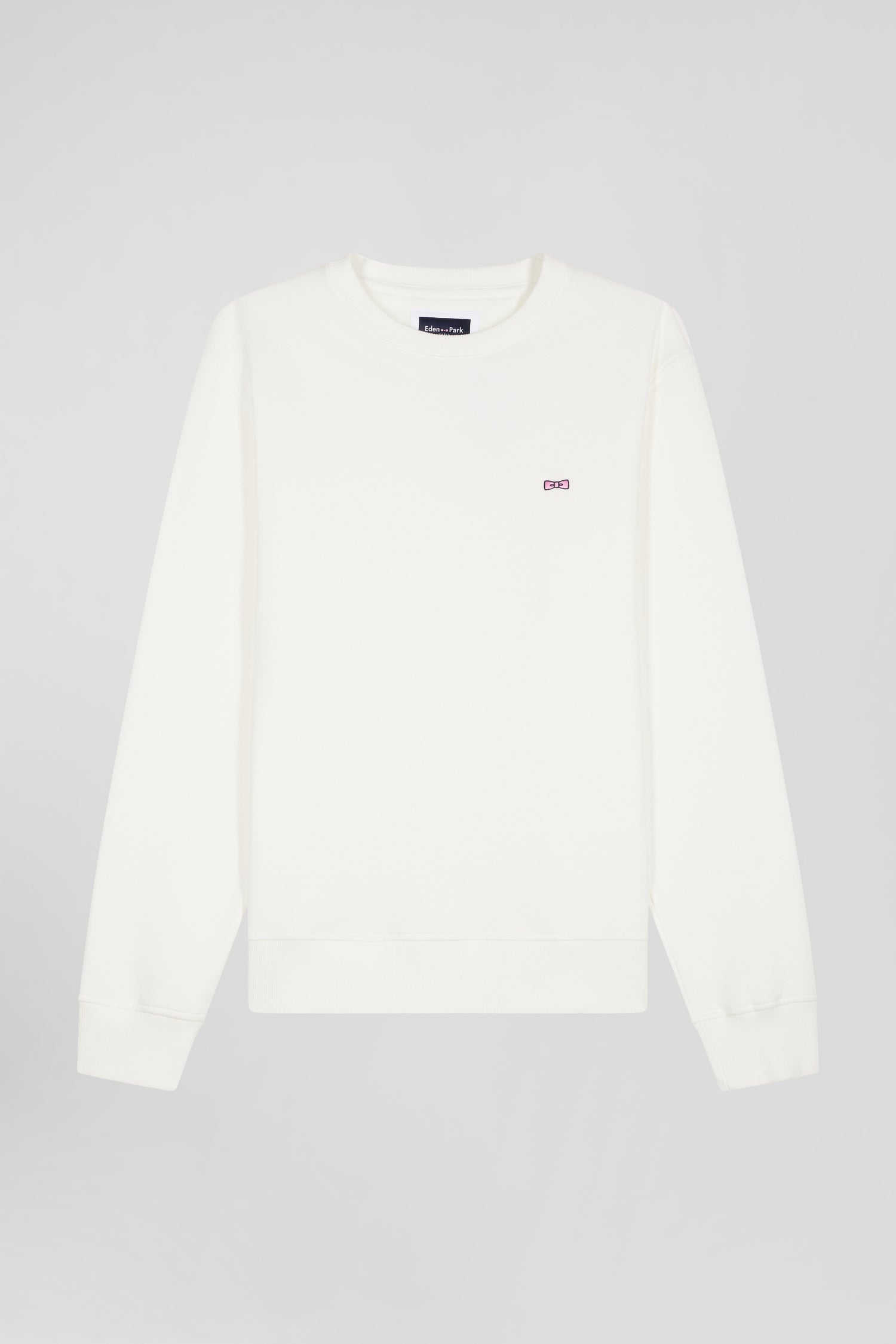 Sweatshirt en molleton coton uni écru coupe Regular