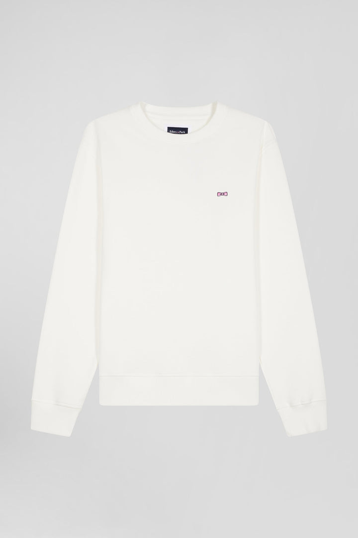 Sweatshirt en molleton coton uni écru coupe Regular alt view