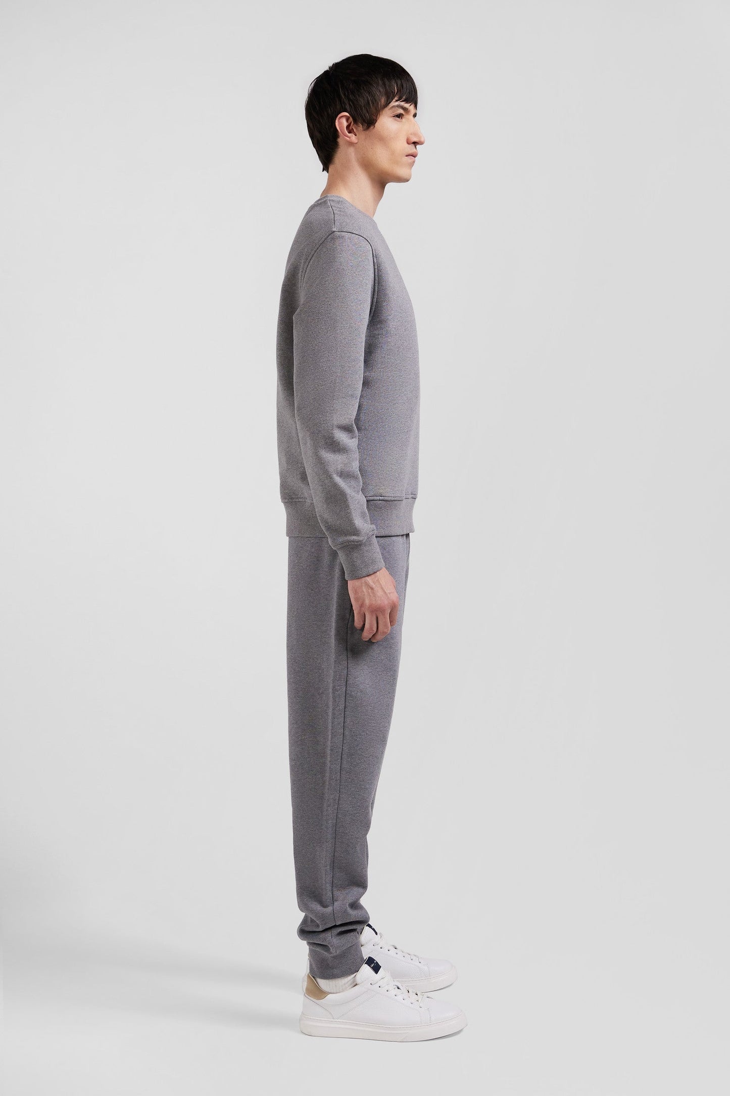 Sweatshirt en molleton coton uni gris coupe Regular - Image 6