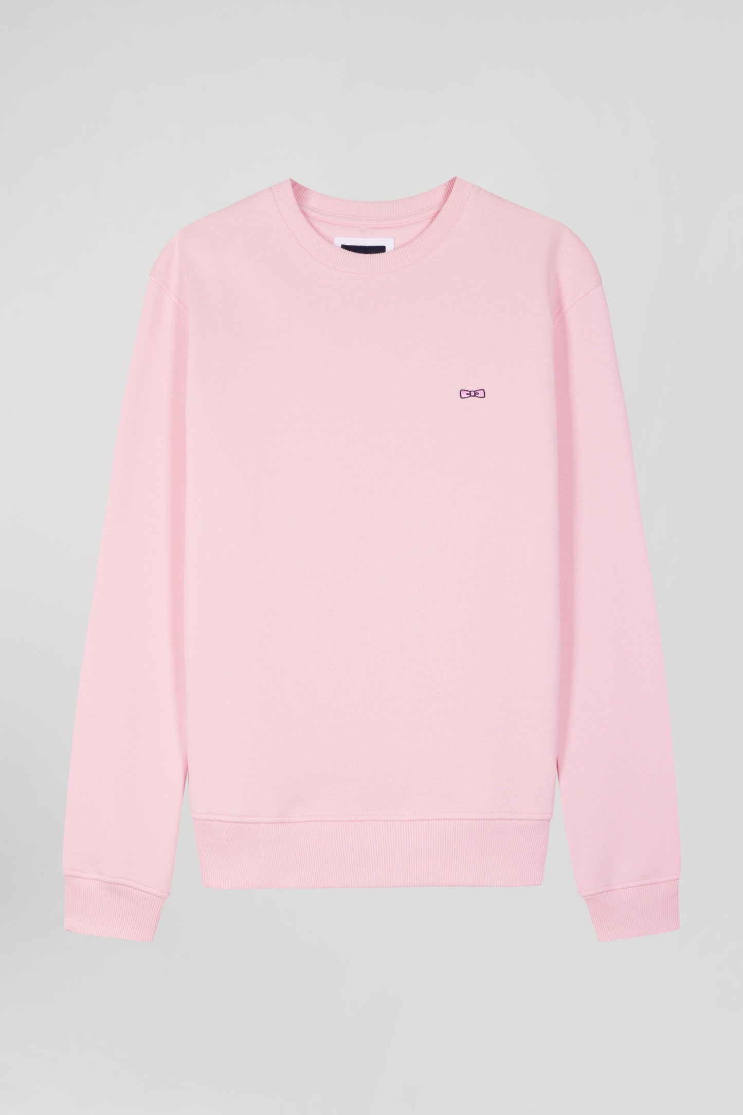 Sweatshirt en molleton coton uni rose coupe Regular - Image 2