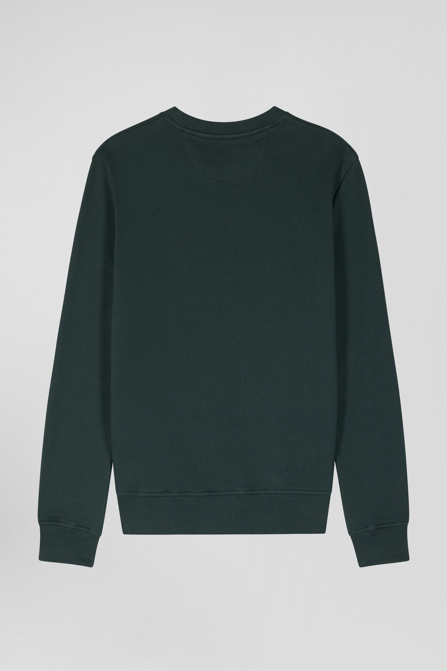 Sweatshirt en molleton coton uni vert coupe Regular - Image 5