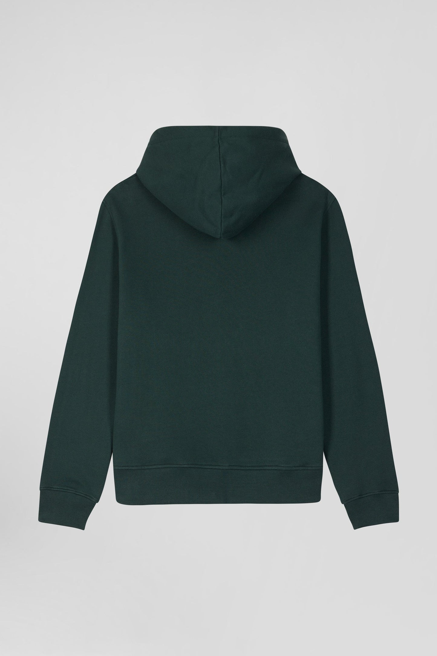 Sweatshirt zippé à capuche en molleton coton vert coupe Regular - Image 5