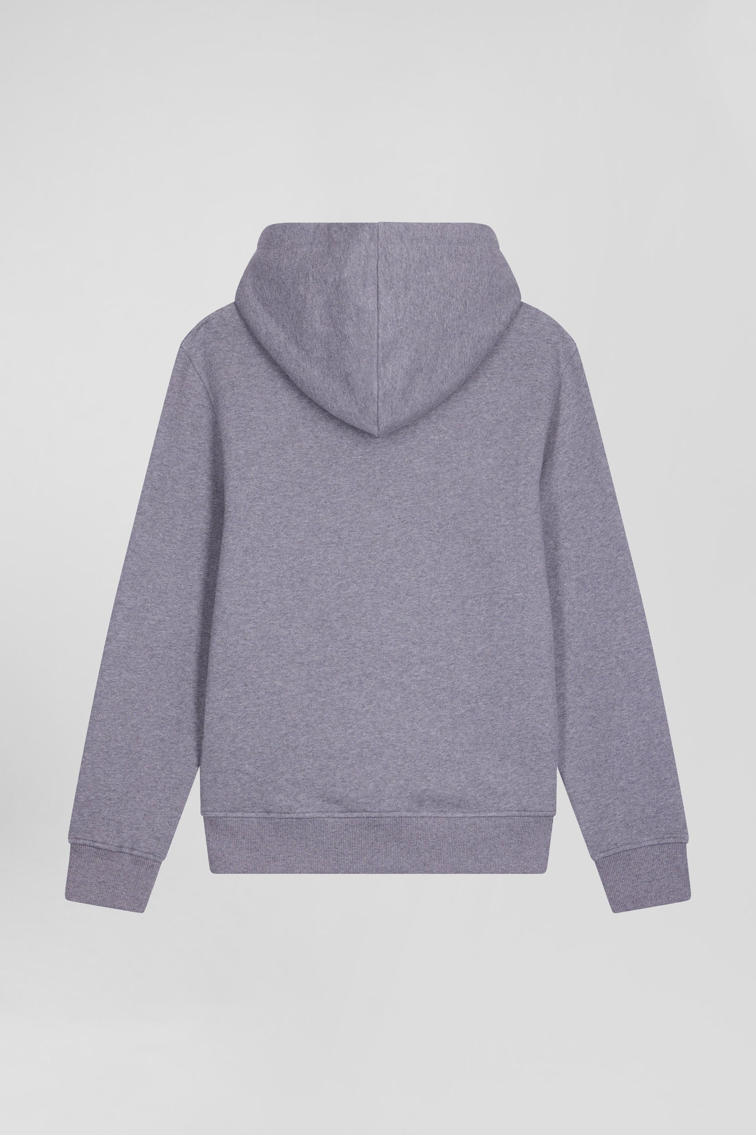 Sweatshirt à capuche en molleton coton gris coupe Regular