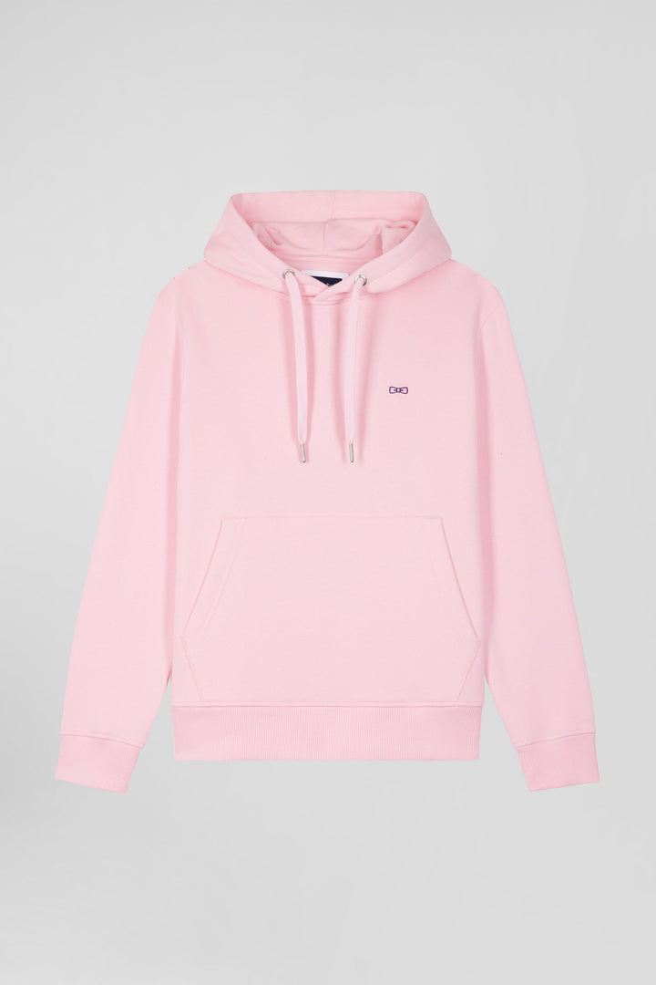 Sweatshirt à capuche en molleton coton rose coupe Regular alt view